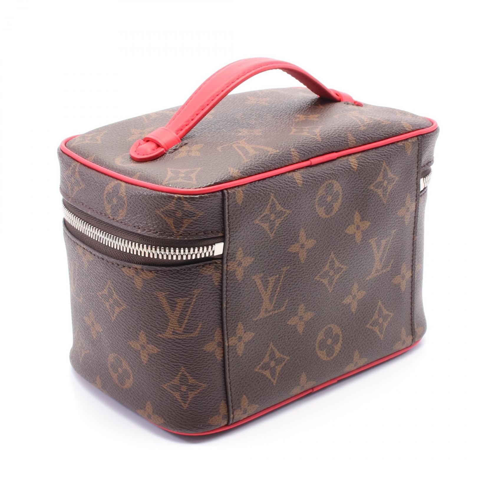 LOUIS VUITTON Nice mini Hand vanity bag M46766 Monogram macassar