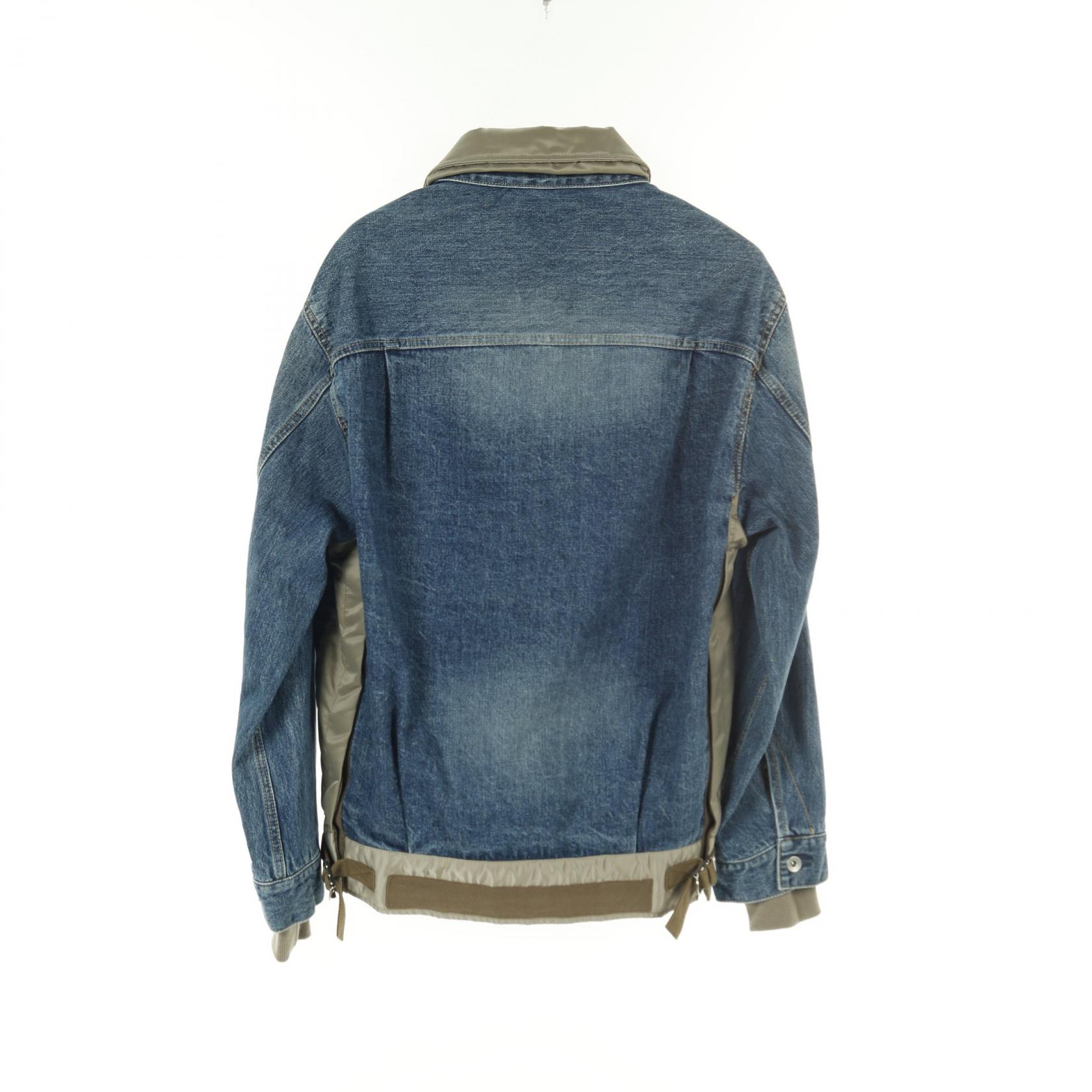 Sacai Nylon Docking Denim Jacket 23-03000M Nylon cotton Blue Khaki