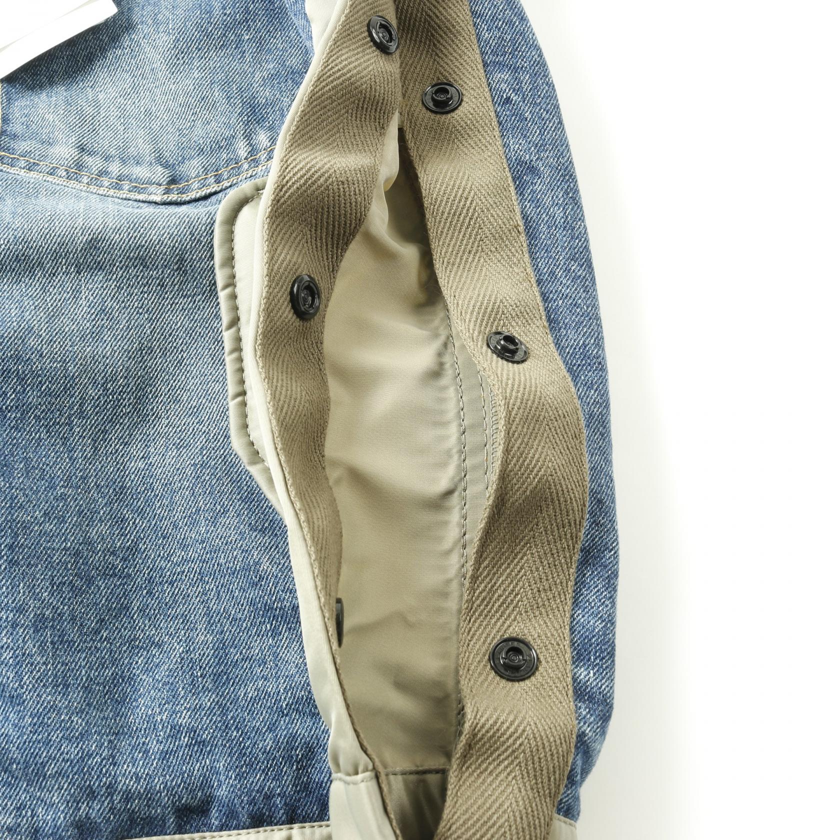 L*k様 Sacai　ナイロンドッキングデニムジャケット 23-03000M　サ Sacai Nylon Docking Denim Jacket 23-03000M Nylon cotton Blue Khaki