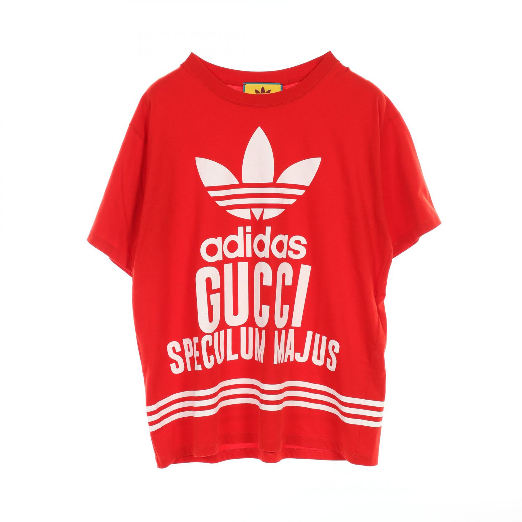 GUCCI × Adidas Speculum Majus T-shirt 616036 Cotton Red White Size