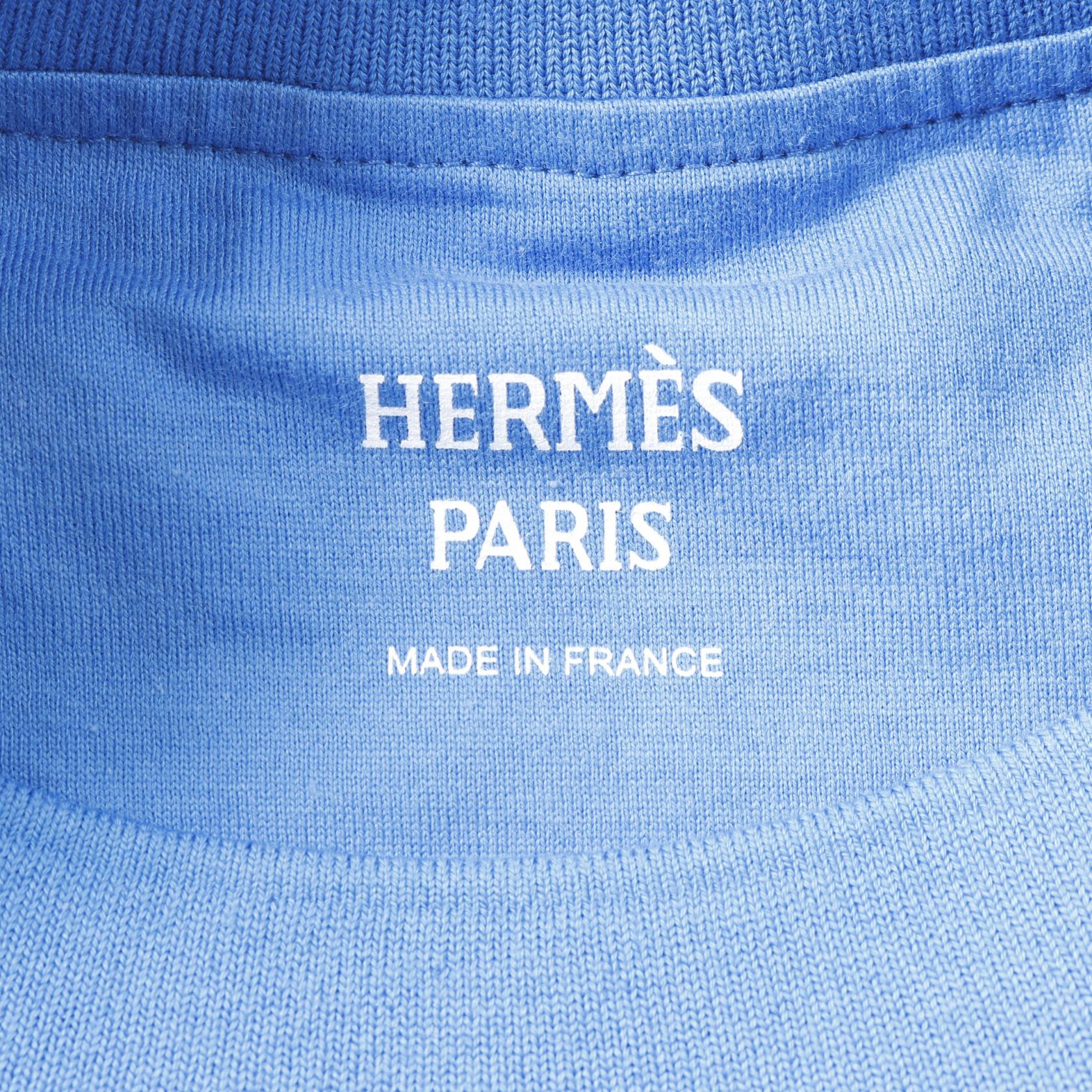 エルメス HERMES LA PROMENADE DU MATIN Tシャツ コットン ライトブルー 2H4604DU レディース 中古 HERMES LA PROMENADE DU MATIN T-shirt #36 short sleeves