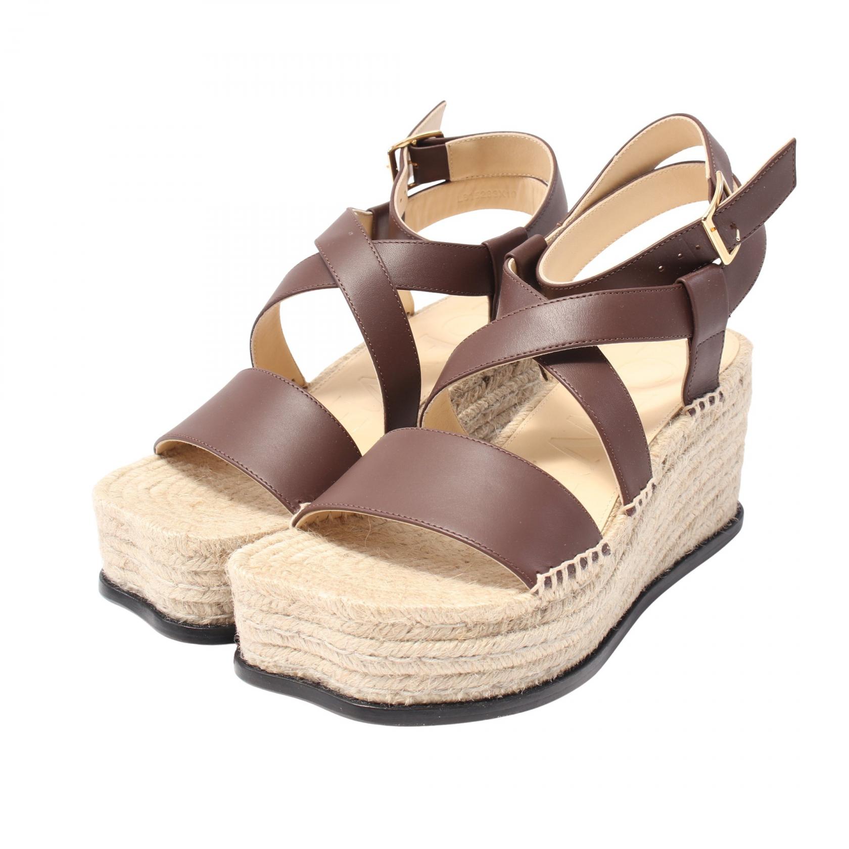 LOEWE Petal Espadrilles Sandals #41 heels L815283X19311041 leather