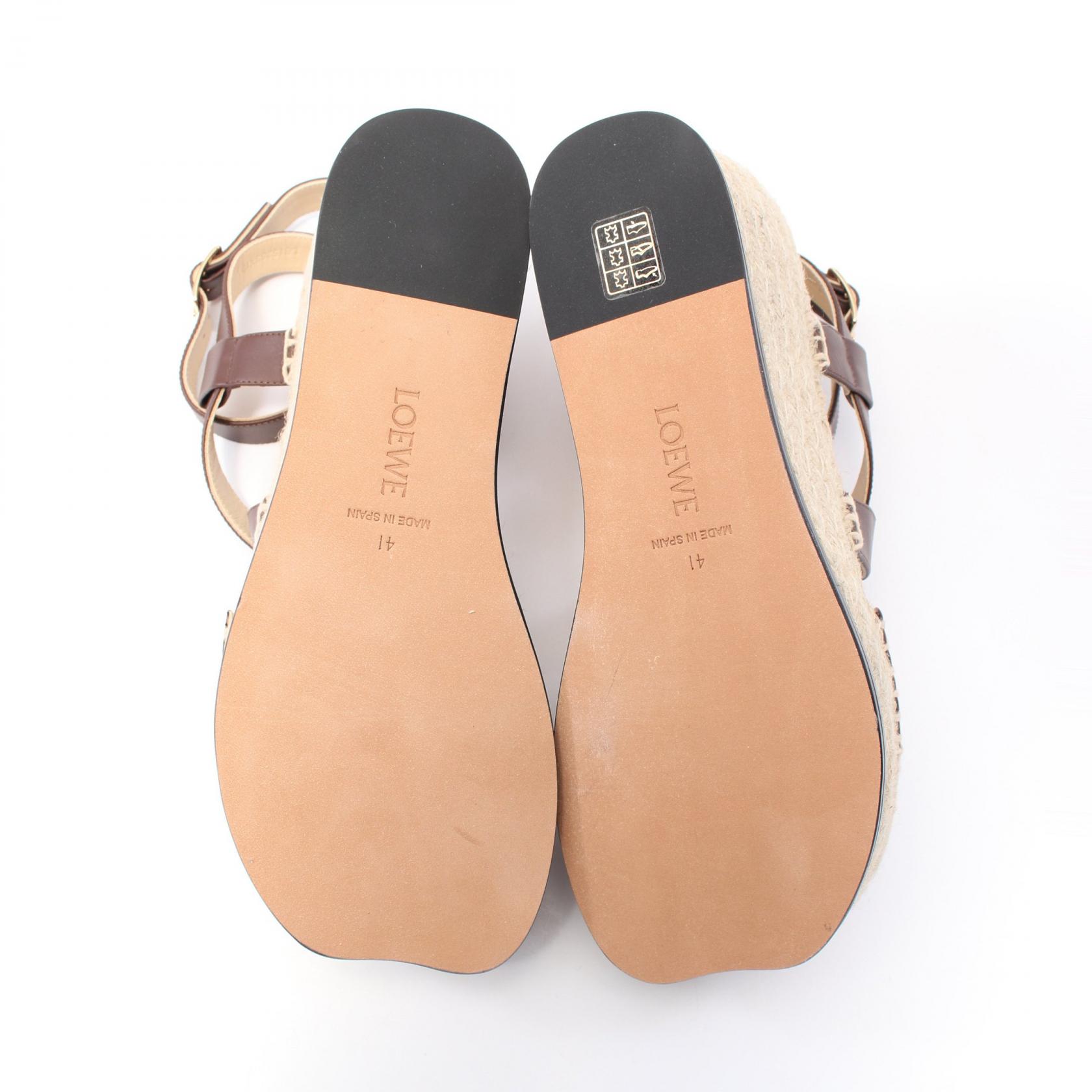 LOEWE Petal Espadrilles Sandals #41 heels L815283X19311041 leather