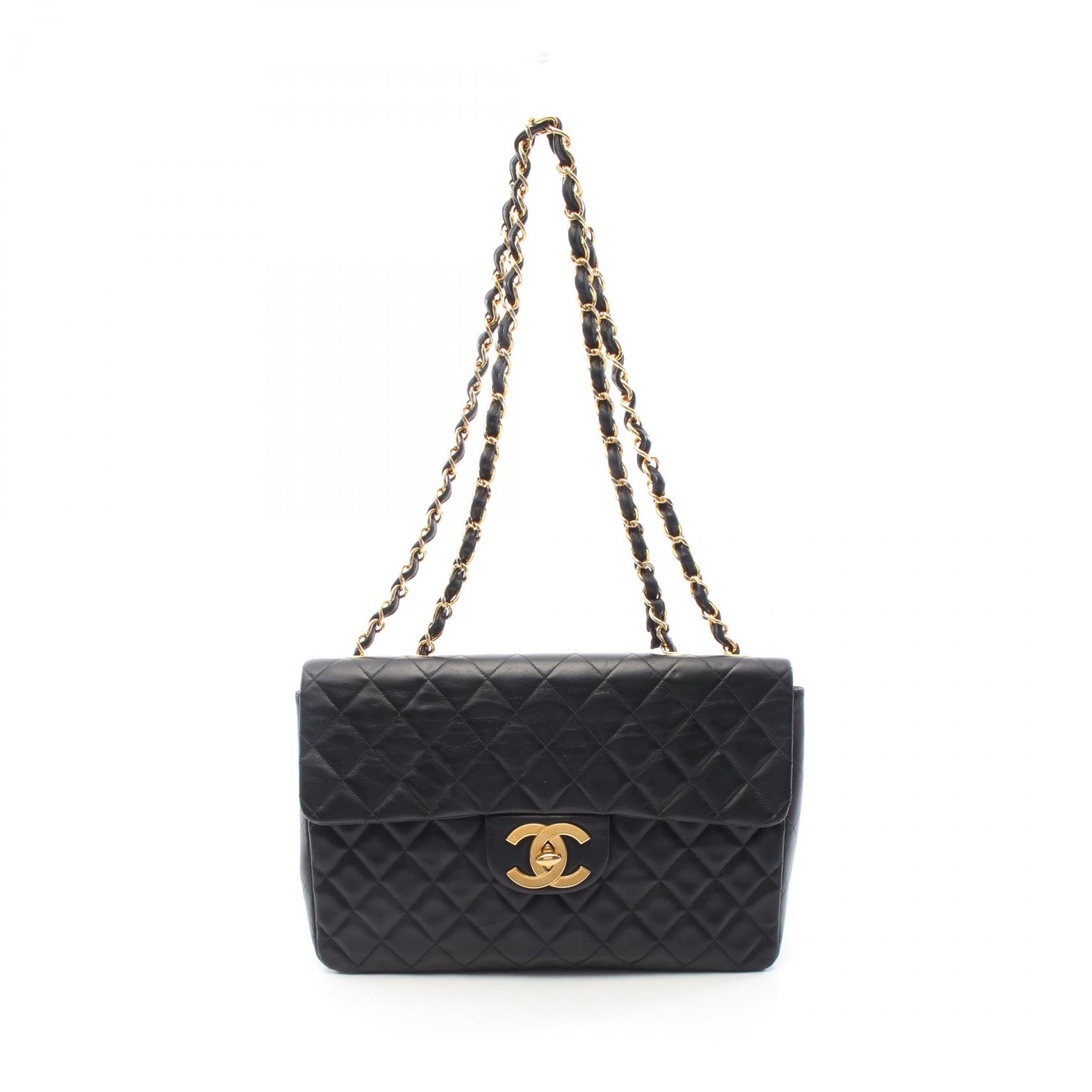 CHANEL Jumbo Matelasse 34 Shoulder Bag A01094 Lamb sheep leather