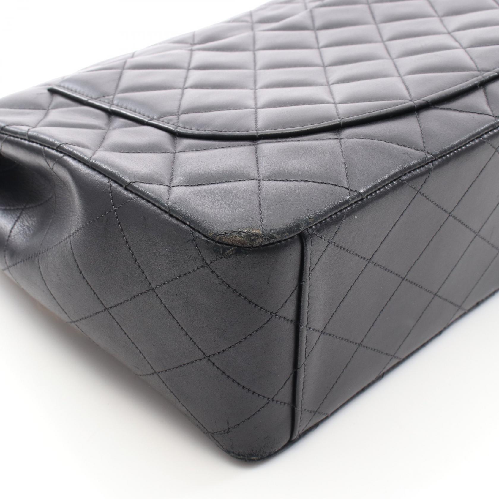 CHANEL Jumbo Matelasse 34 Shoulder Bag A01094 Lamb sheep leather