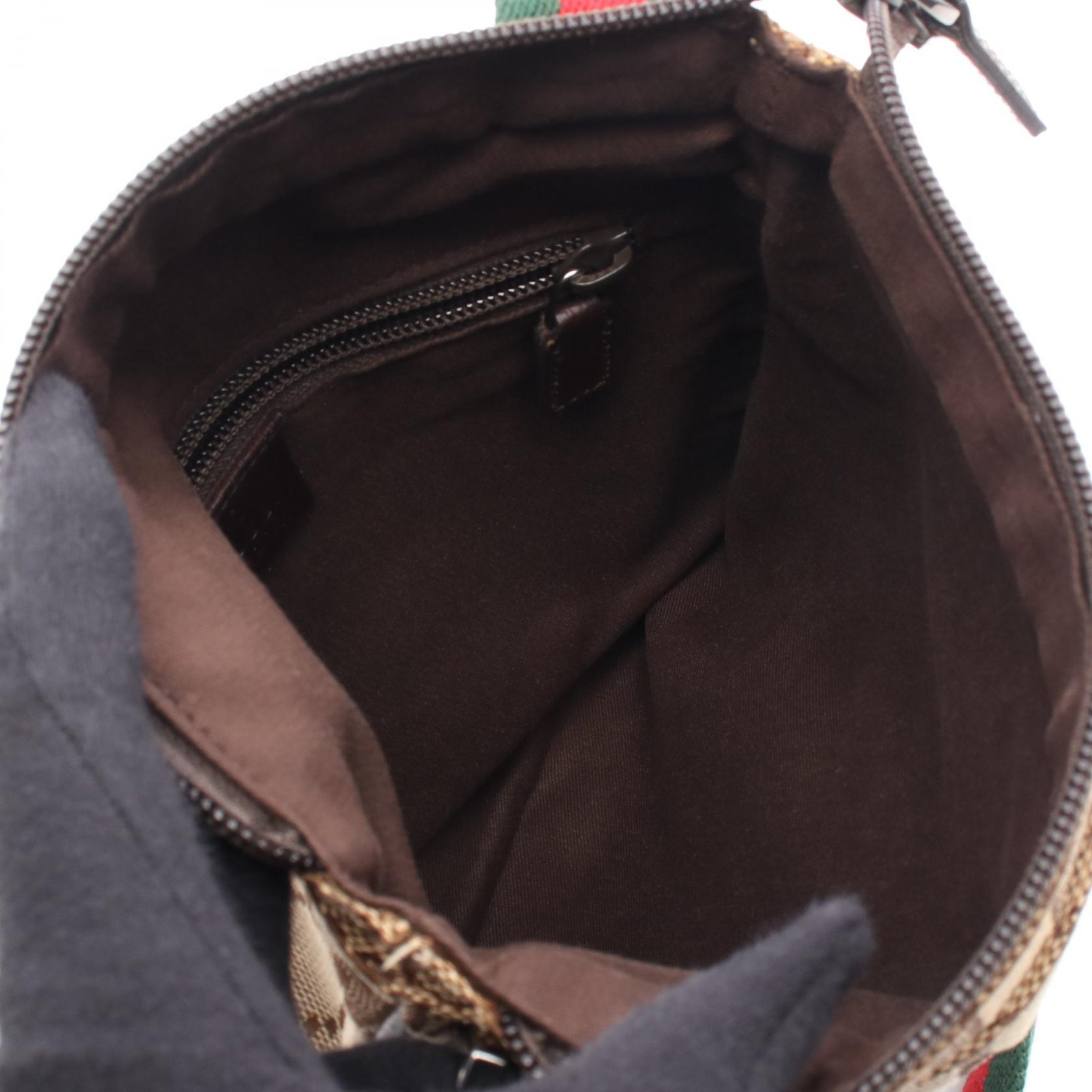 GUCCI GG canvas sherry line Shoulder Bag 146309 canvas leather