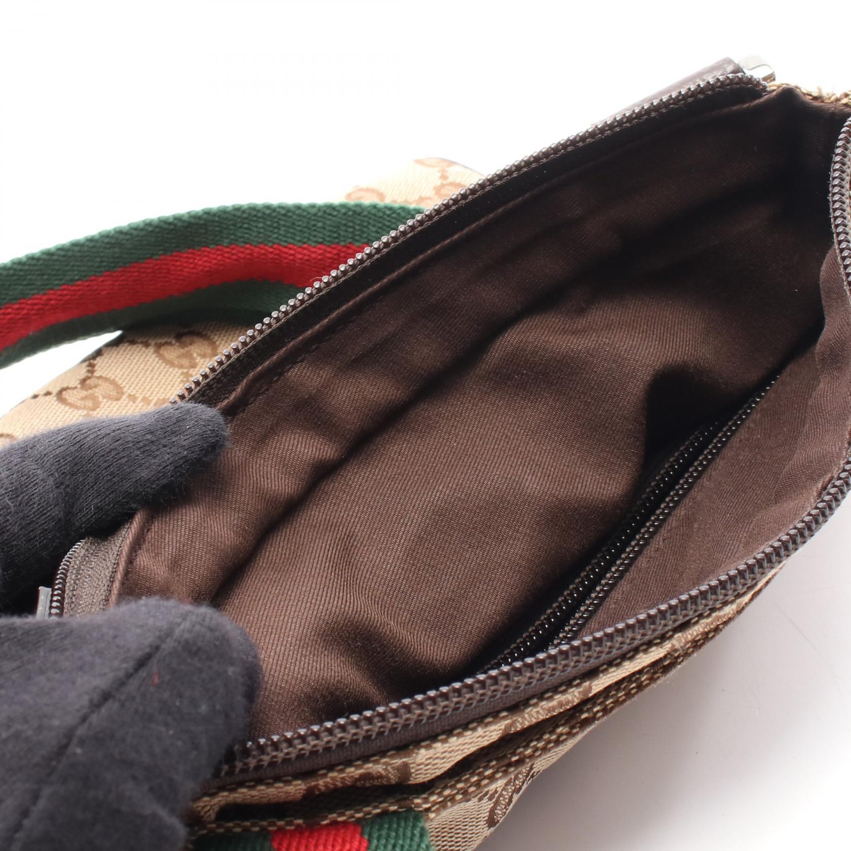 GUCCI GG canvas sherry line Shoulder Bag 146309 canvas leather