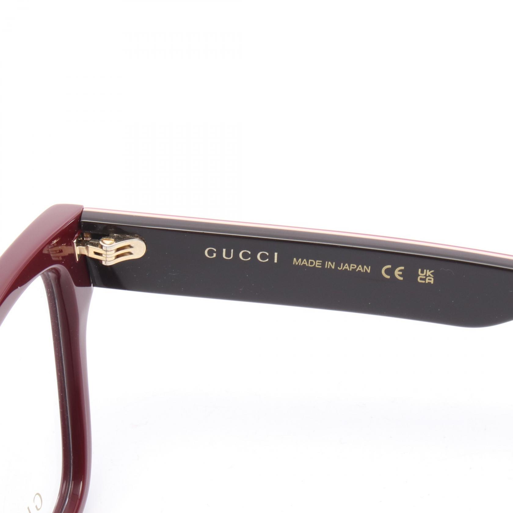 Gucci Interlocking Heart Bordeaux Plastic Eyewear Gucci GG1715O 016 Burgundy Eyeglasses - eye-oo.com main image 4