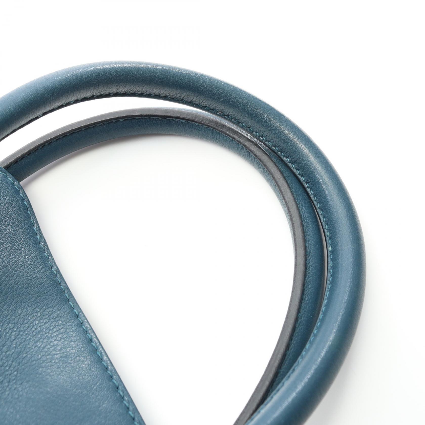 HERMES Toolbox 20 Hand shoulder bag D Swift leather Blue Used SHW