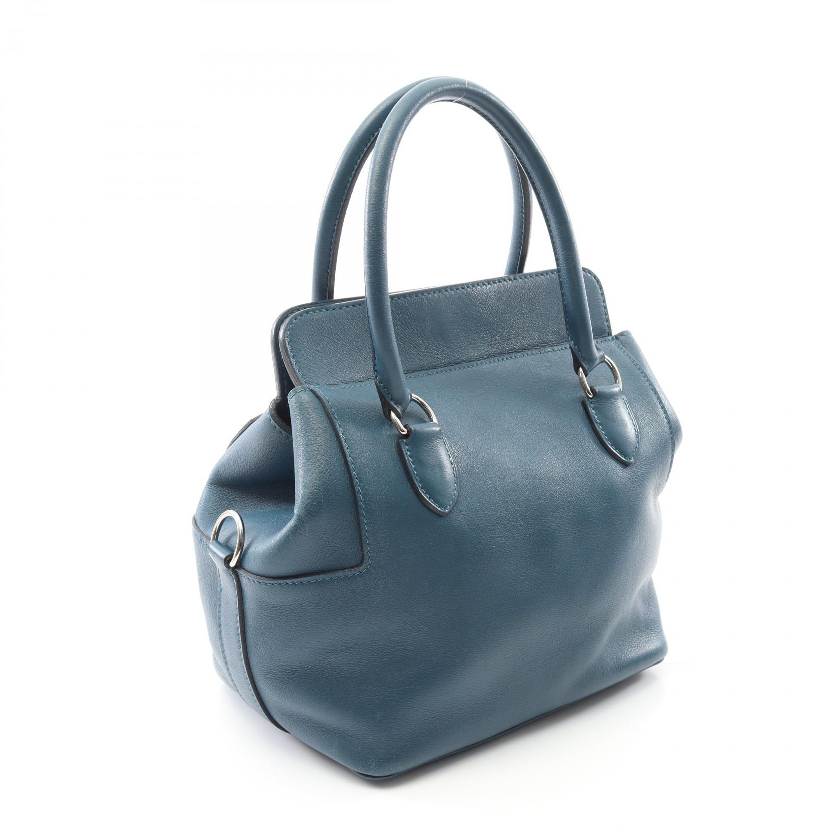 HERMES Toolbox 20 Hand shoulder bag D Swift leather Blue Used SHW