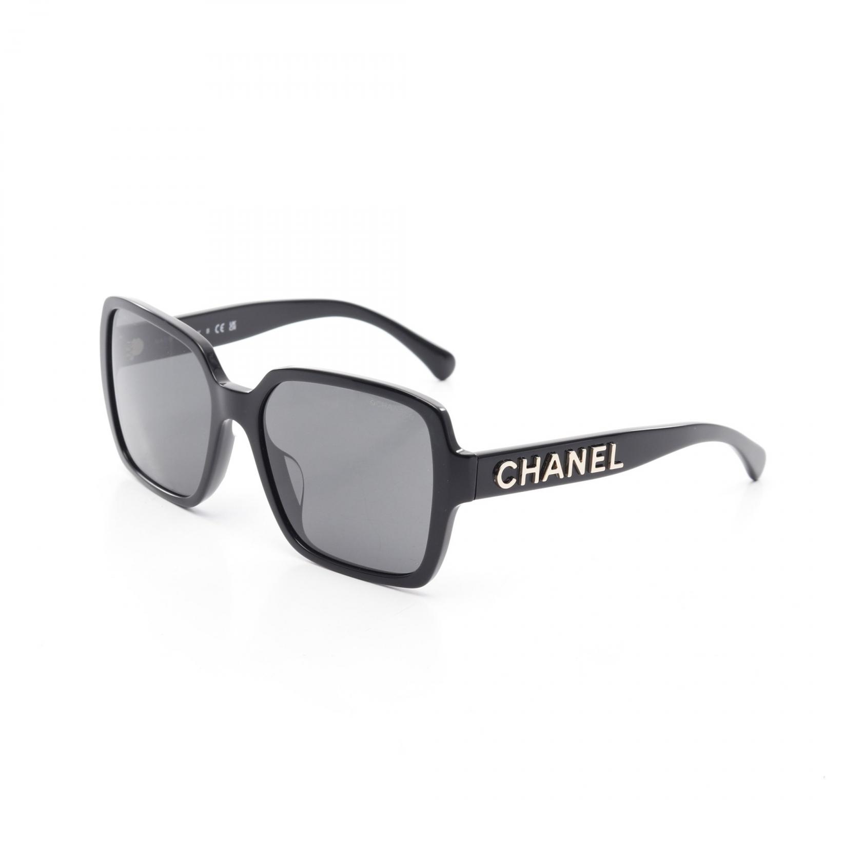 CHANEL Logo Sunglasses eyewear Plastic Black Used Women CC Coco | eBay