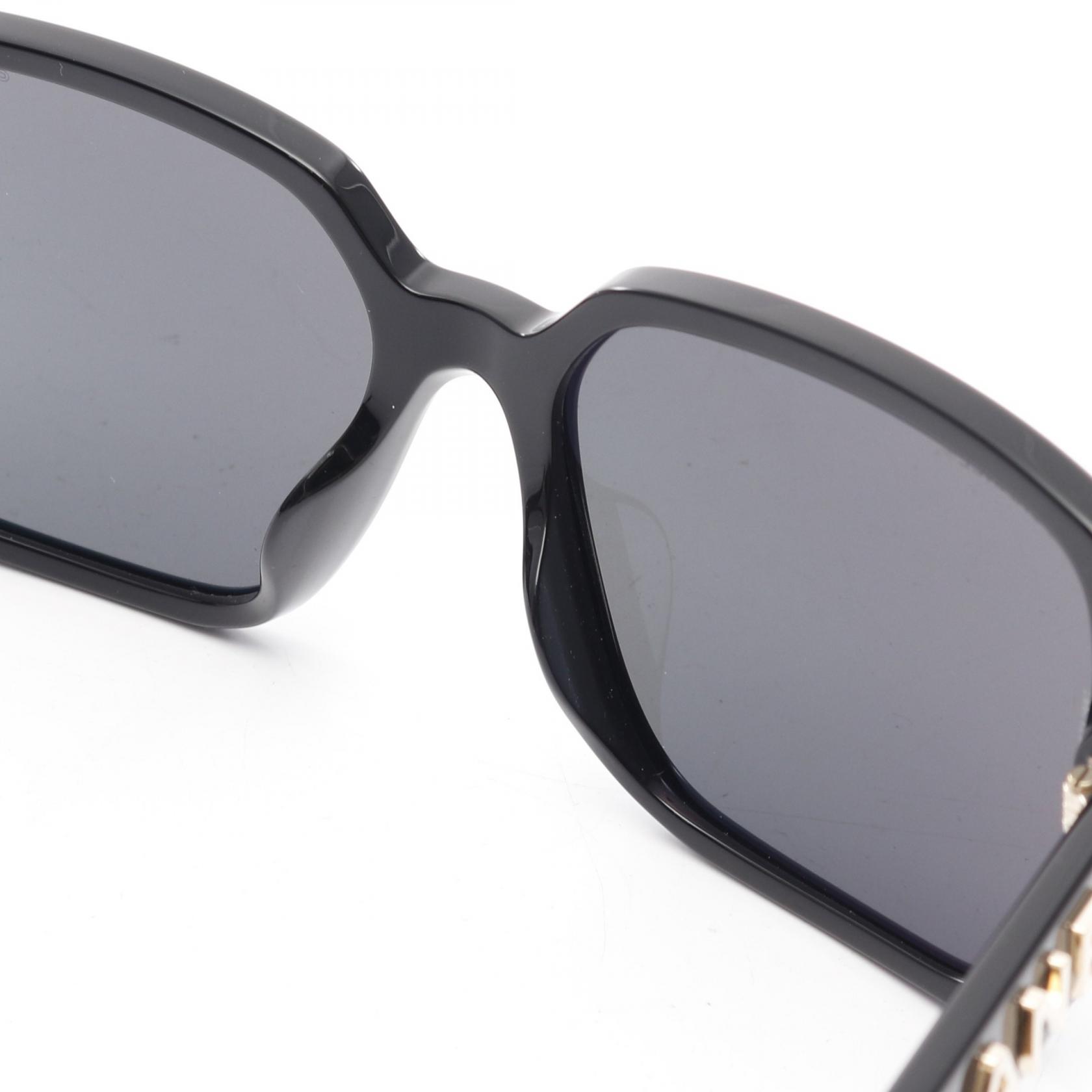 CHANEL Logo Sunglasses eyewear Plastic Black Used Women CC Coco | eBay