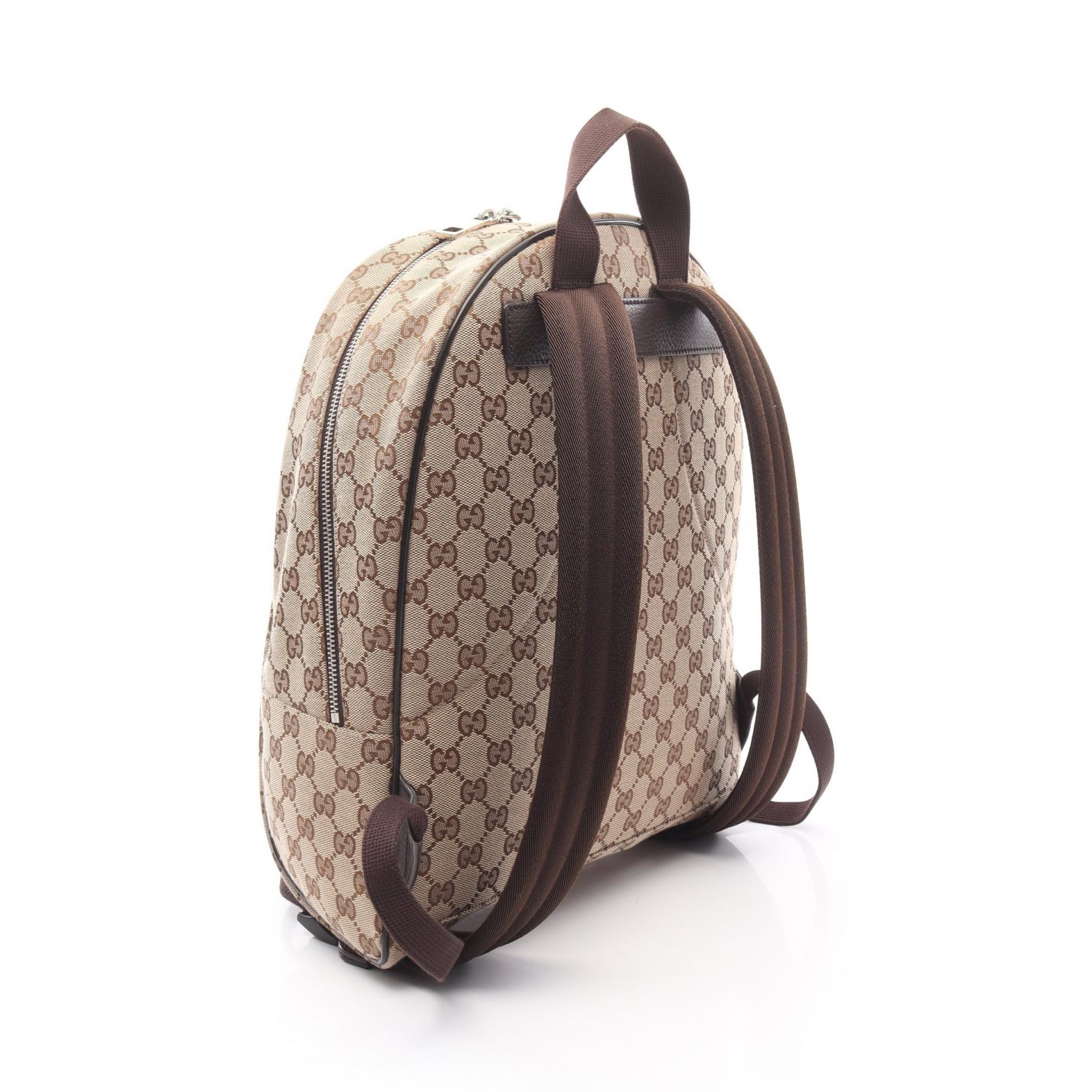 Gucci GG Canvas Backpack Beige Supreme Large 449906 Unused Full Boutique Set GUCCI GG Monogram Canvas Travel Backpack Bag Beige 449906 main image 3