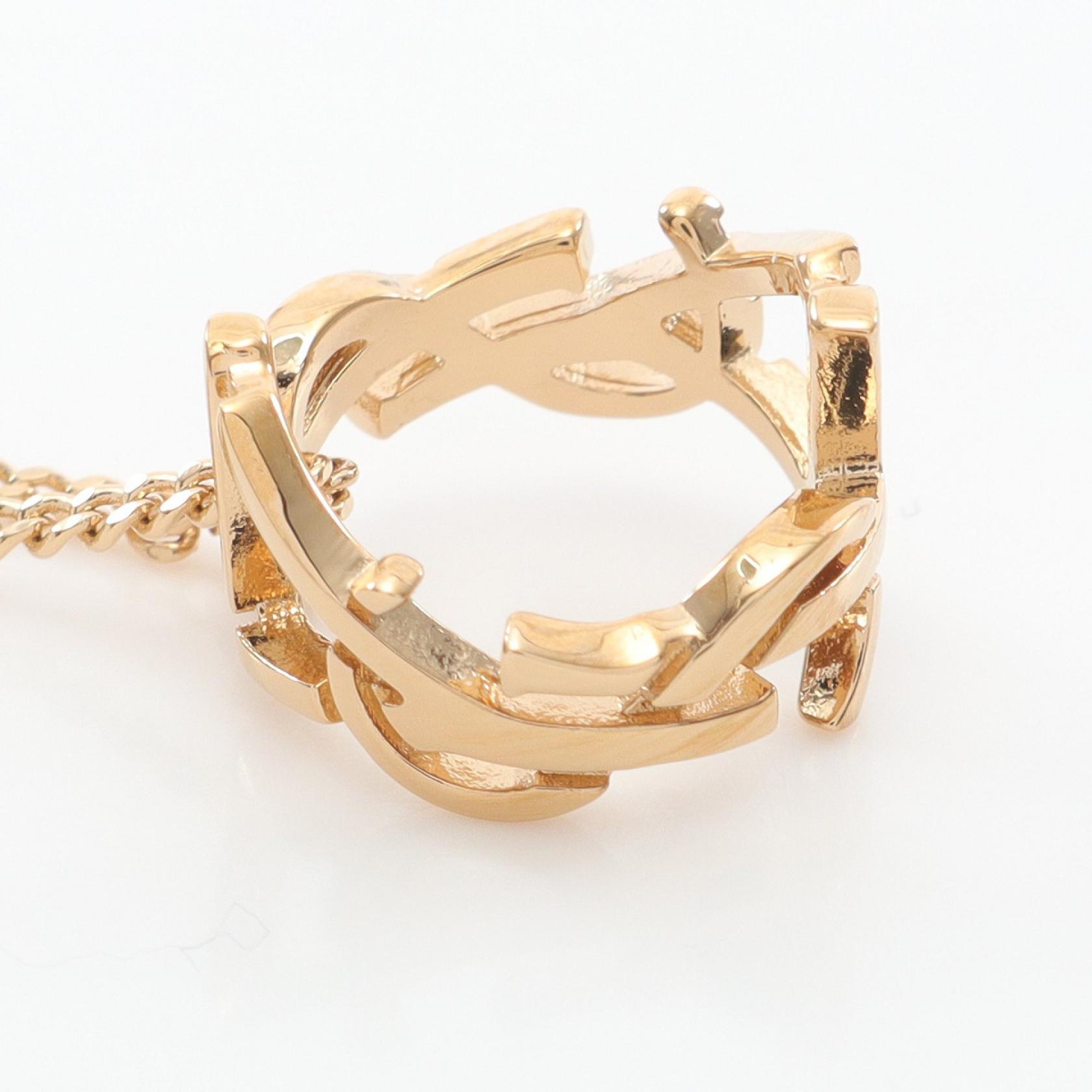 SAINT LAURENT Cassandra Necklace Gold Plated NEW women
