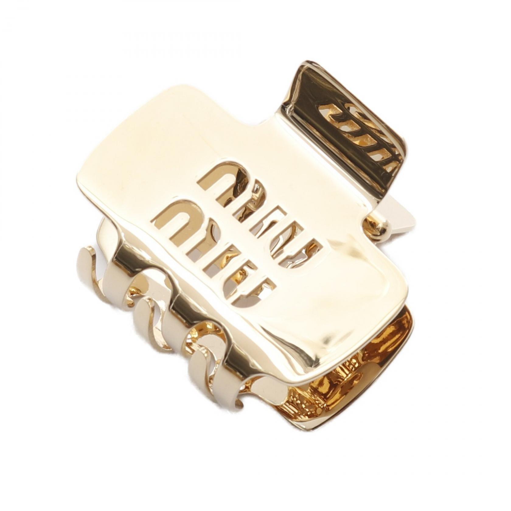 Miu Miu logo hair clip accessory 5IF2192DTUF0056 Gold Plated