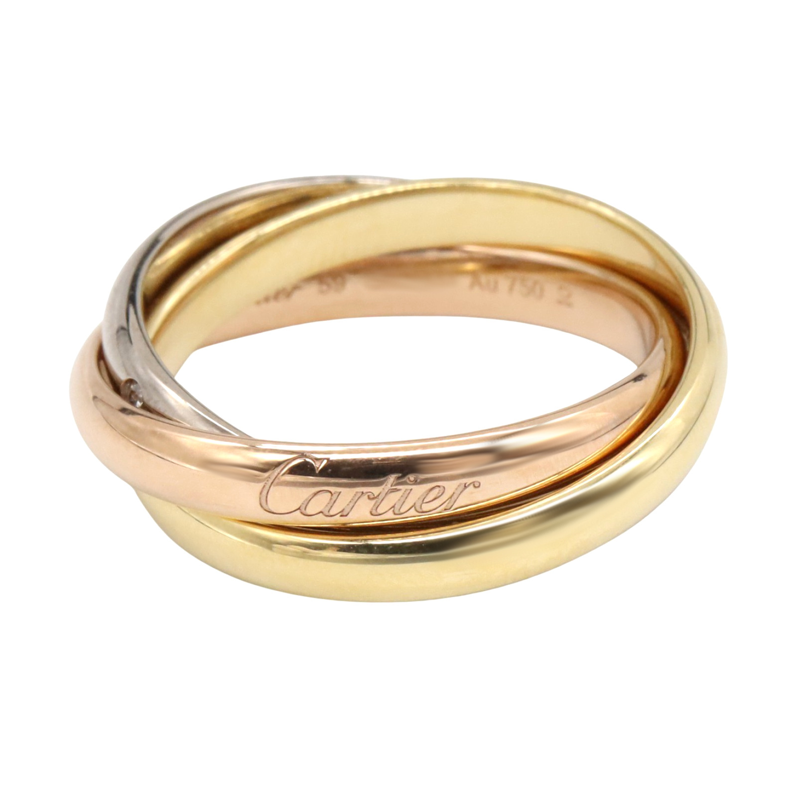 CARTIER Trinity Ring 5P Diamond 18KYG 18KPG 18KWG Three gold US
