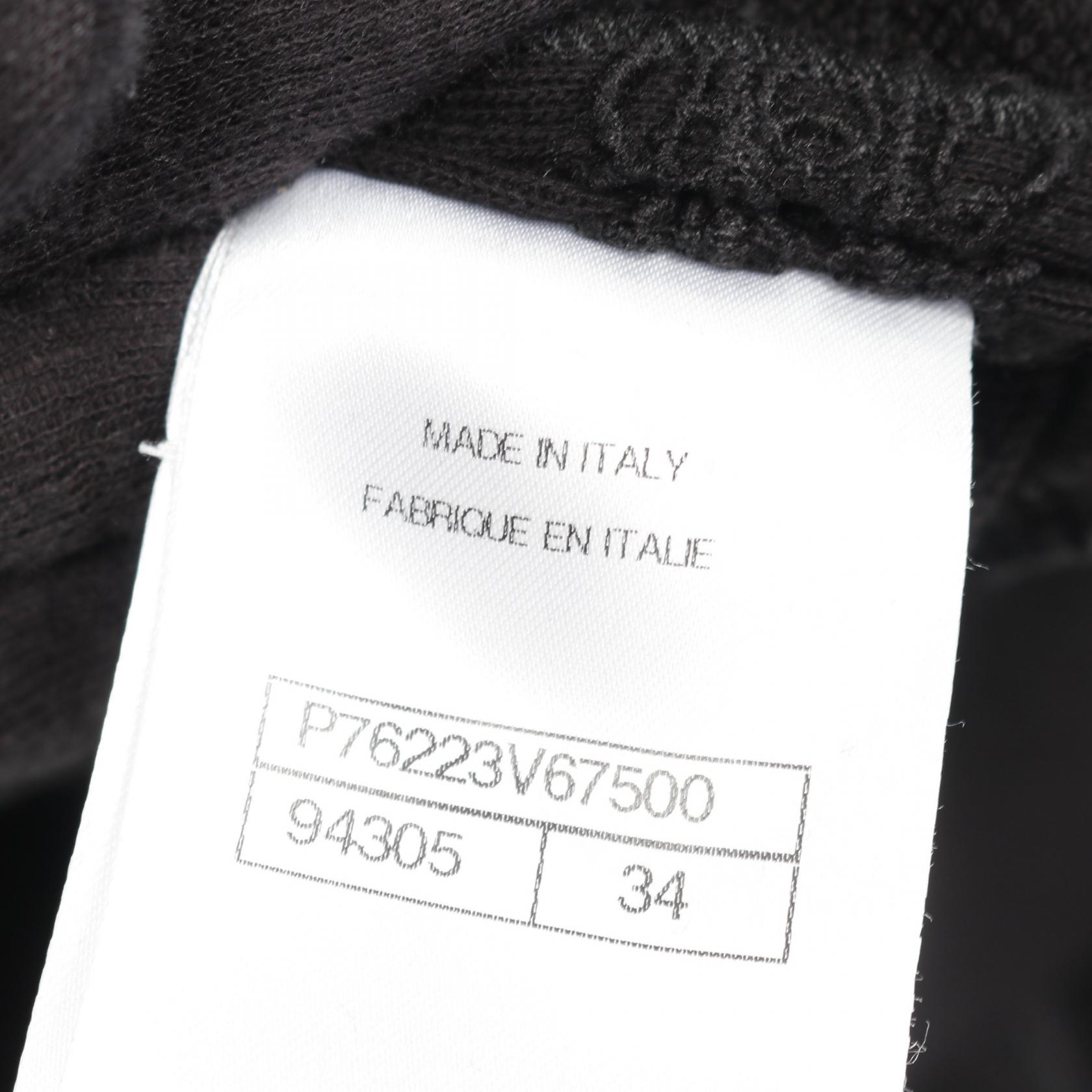 CHANEL COCO Mark lace Hoodie P76223V67500 cotton Black Used