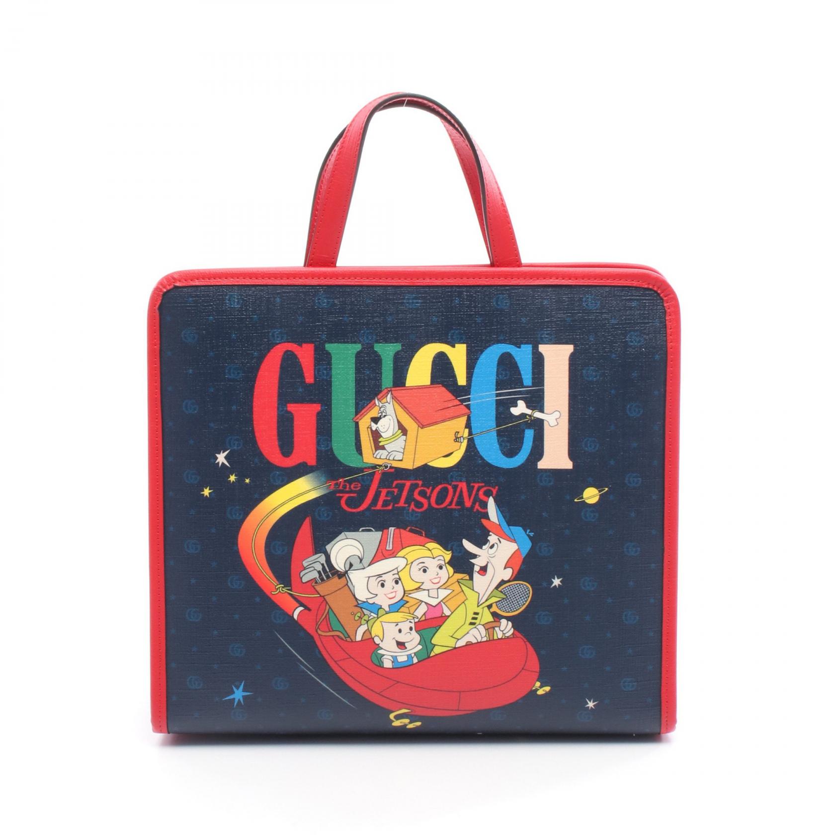 GUCCI x The Jetsons Children's Tote Bag 605614 canvas leather Navy