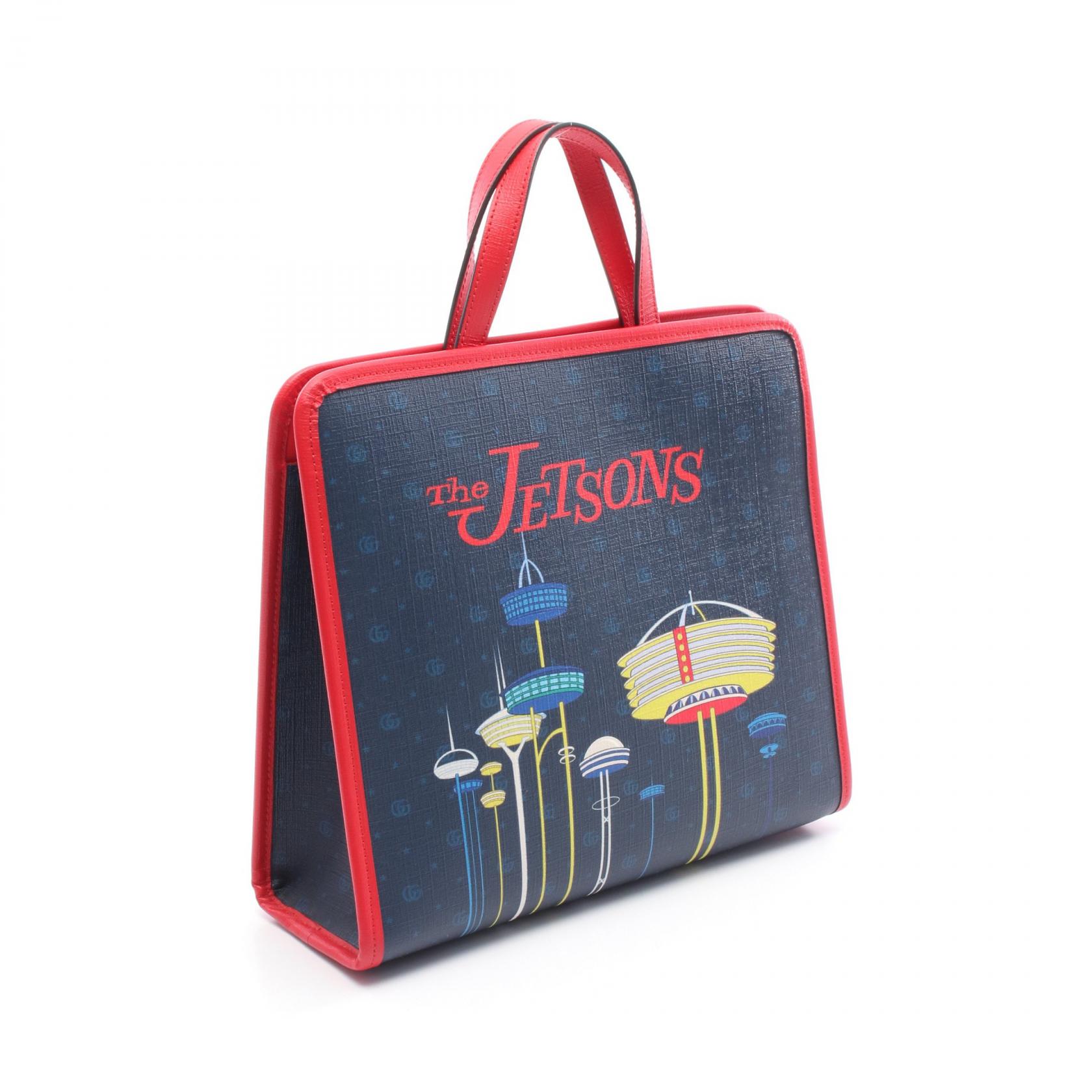 ★GUCCI × THE JETSONS★ハンカチ ジェットソンコラボ ネイビー GUCCI x The Jetsons Children's Tote Bag 605614 canvas leather Navy