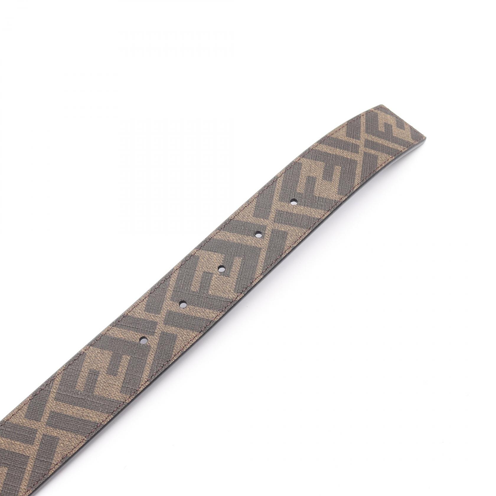 FENDI FF logo buckle belt 7C0424AGR9F18I090 leather Black Brown