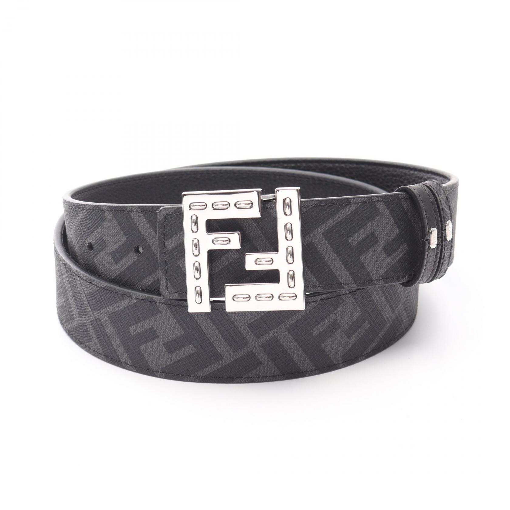 FENDI FF Square Belt 7C0535AFF1F0GXN95 leather Black Gray  display picture 2