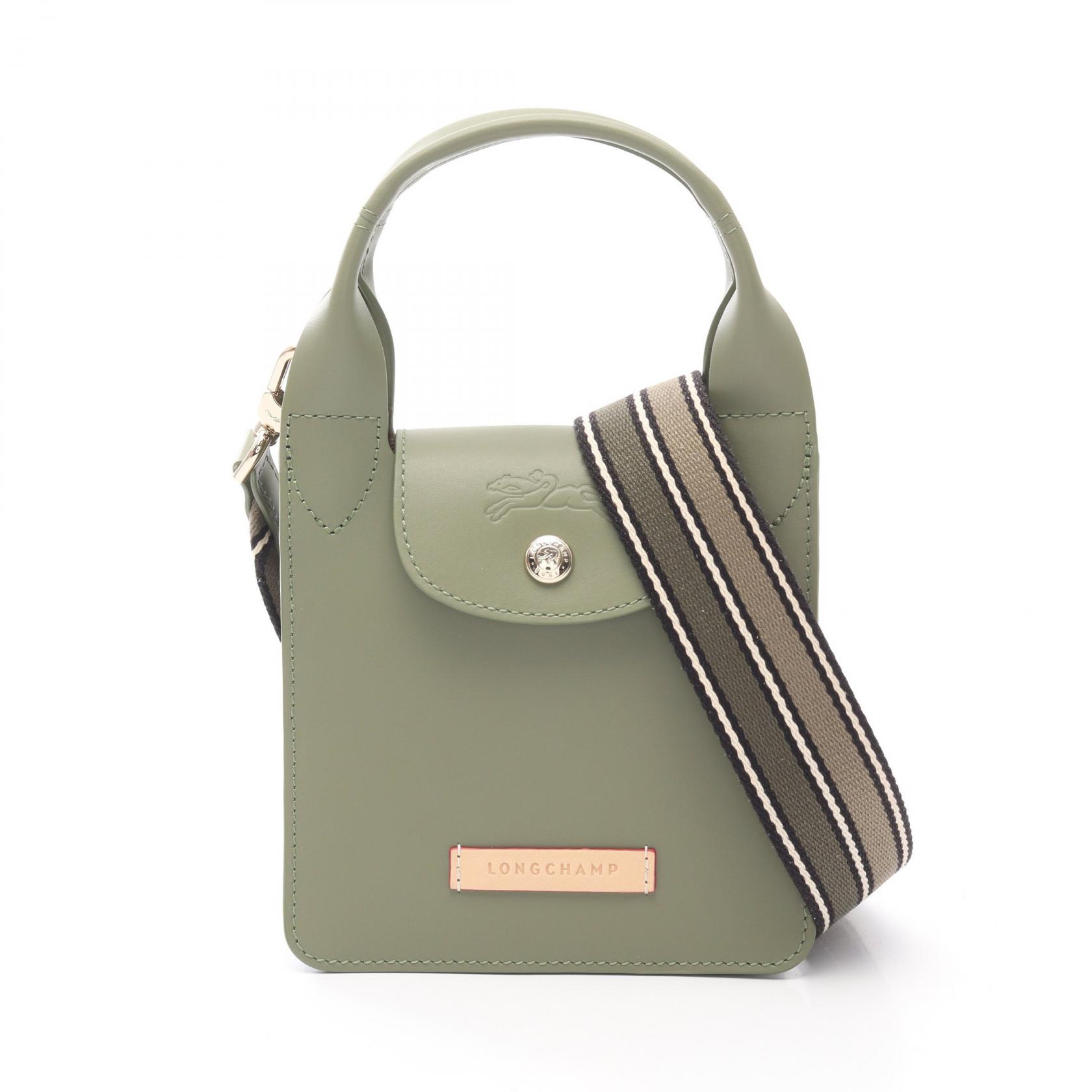 Longchamp Le Pliage Extra XS 2Way Shoulder Handbag leather Khaki