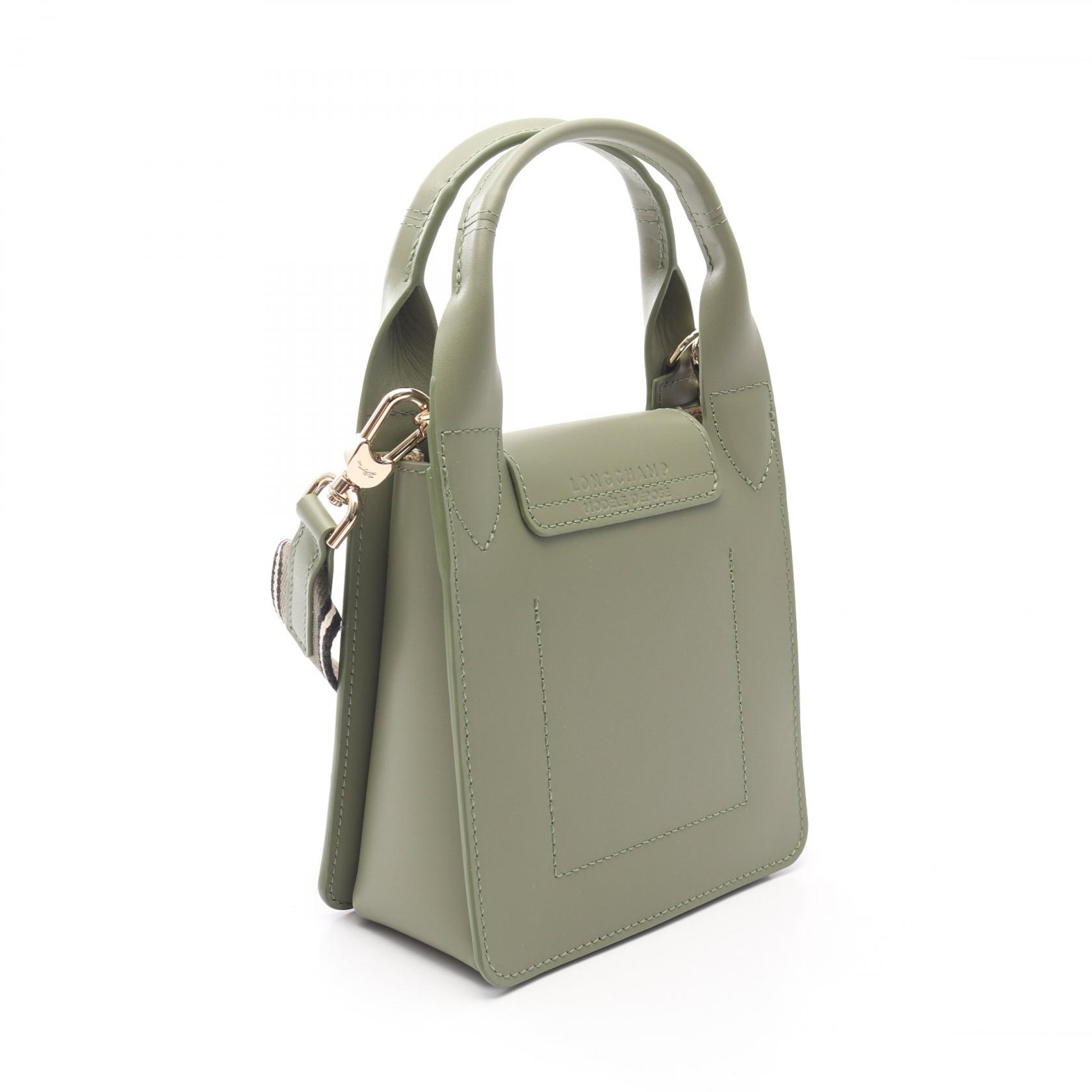 Longchamp Le Pliage Extra XS 2Way Shoulder Handbag leather Khaki