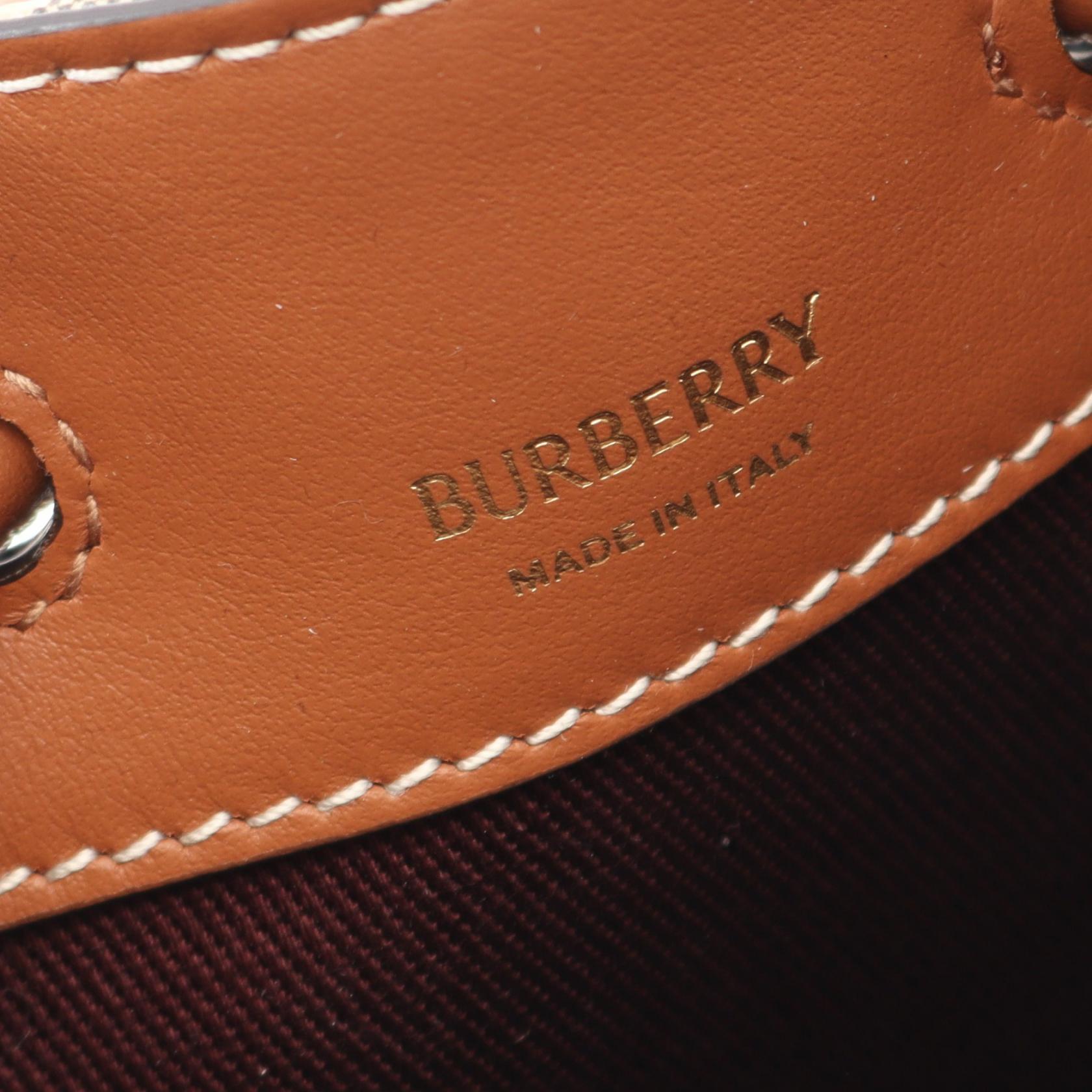 BURBERRY Vintage Check Bucket Shoulder Bag 8109794 canvas leather