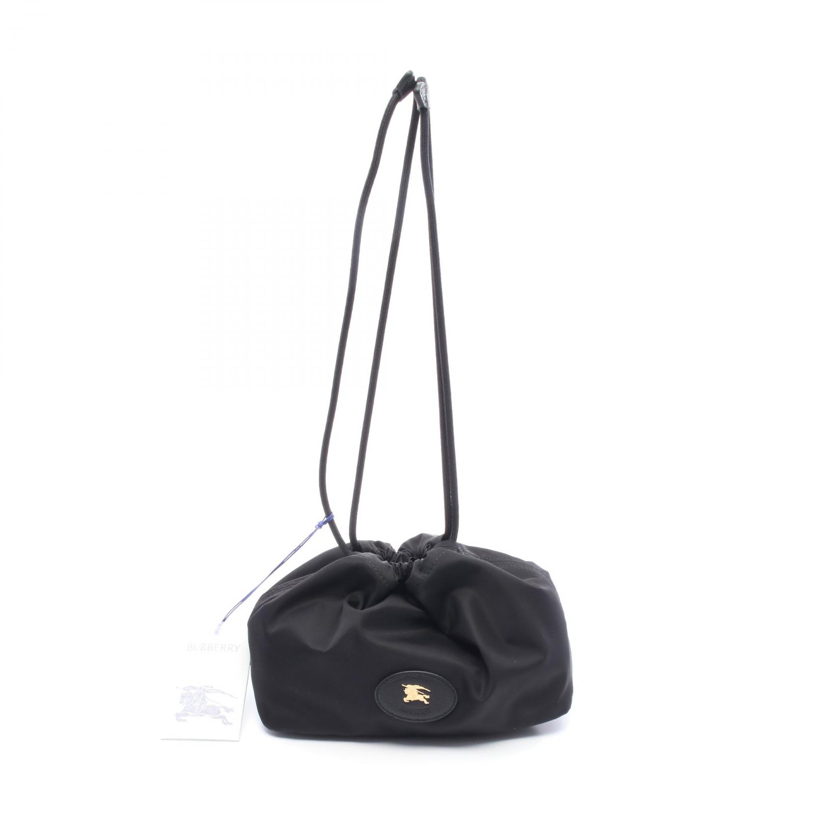 BURBERRY drawstring Handbag 8111317 Nylon leather Black Beige