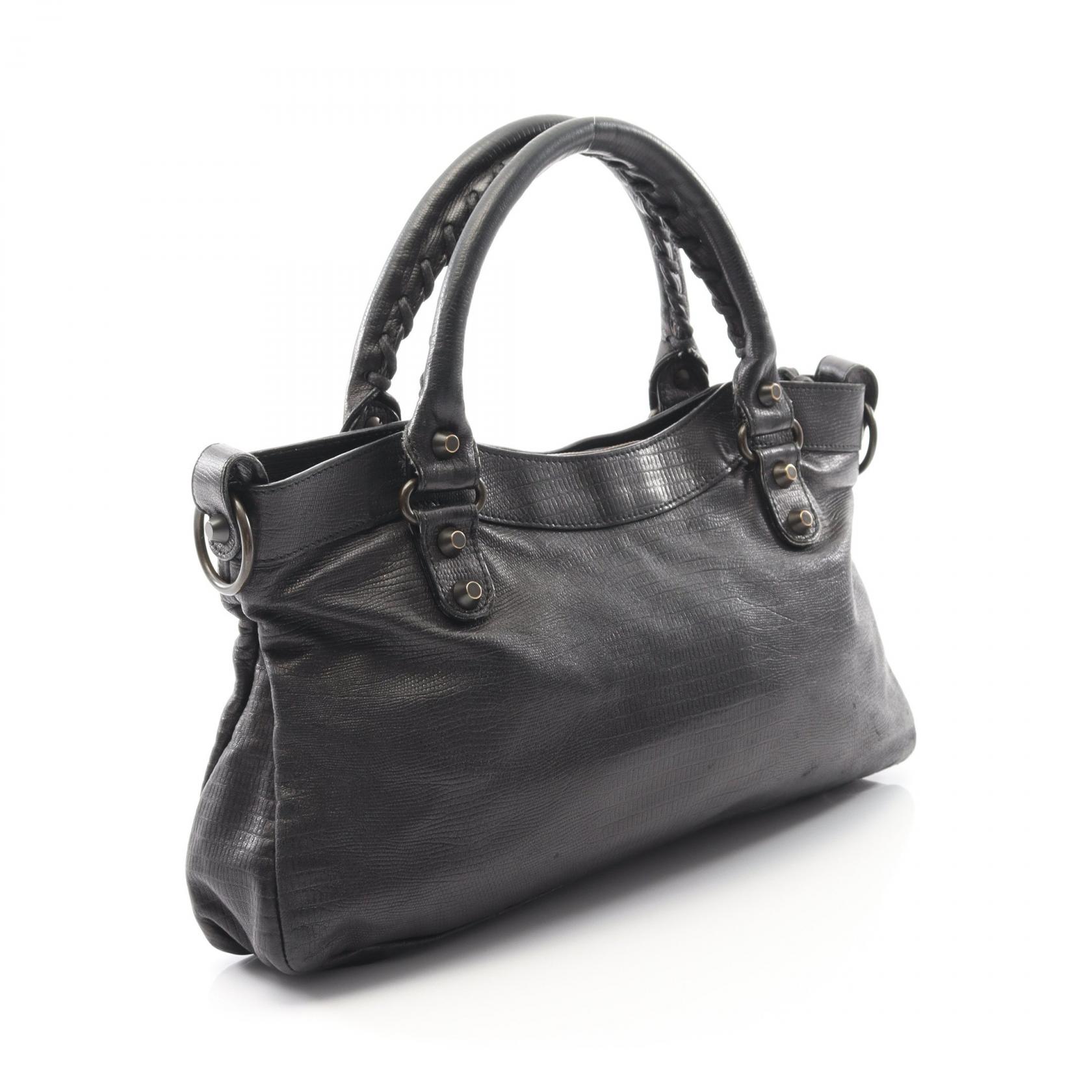バッグ Balenciaga The First Shoulder Bag Black BALENCIAGA The first Shoulder Handbag leather Black Used