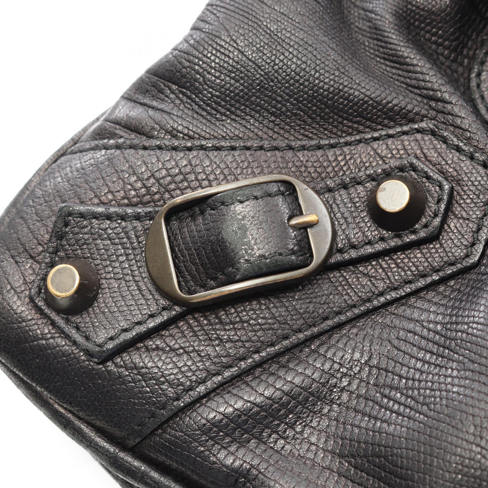 BALENCIAGA The first Shoulder Handbag leather Black Used