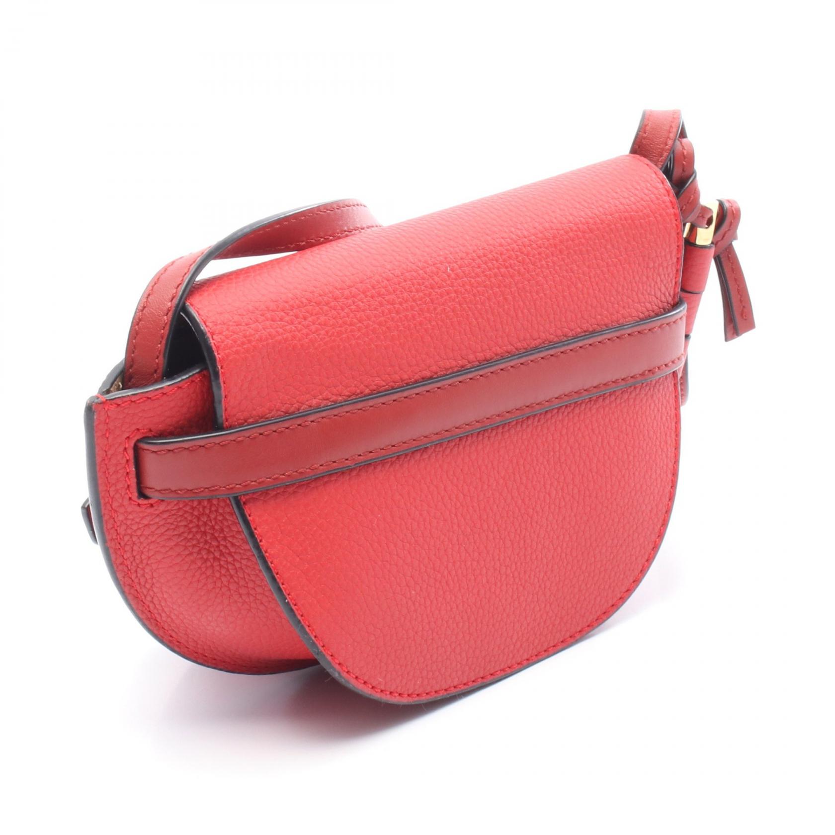 LOEWE gate bag mini Shoulder Bag crossbody leather Red Used Women 