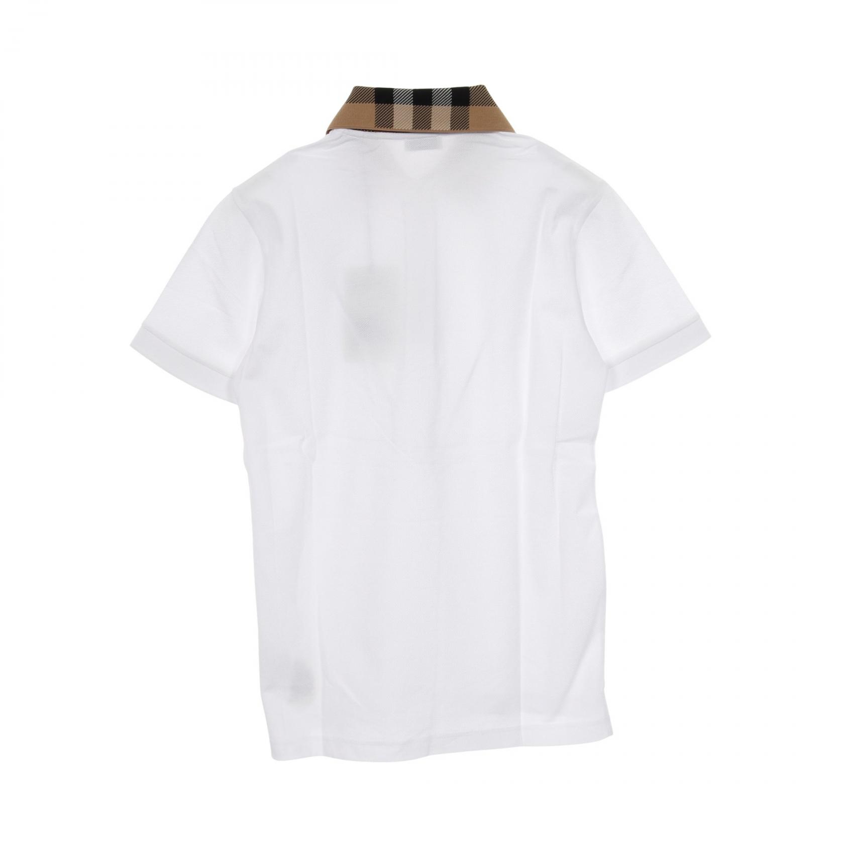 BURBERRY Collar check Polo shirt 8071621XL cotton White Brown #XL BURBERRY Collar check Polo shirt 8071621XL cotton White Brown #XL