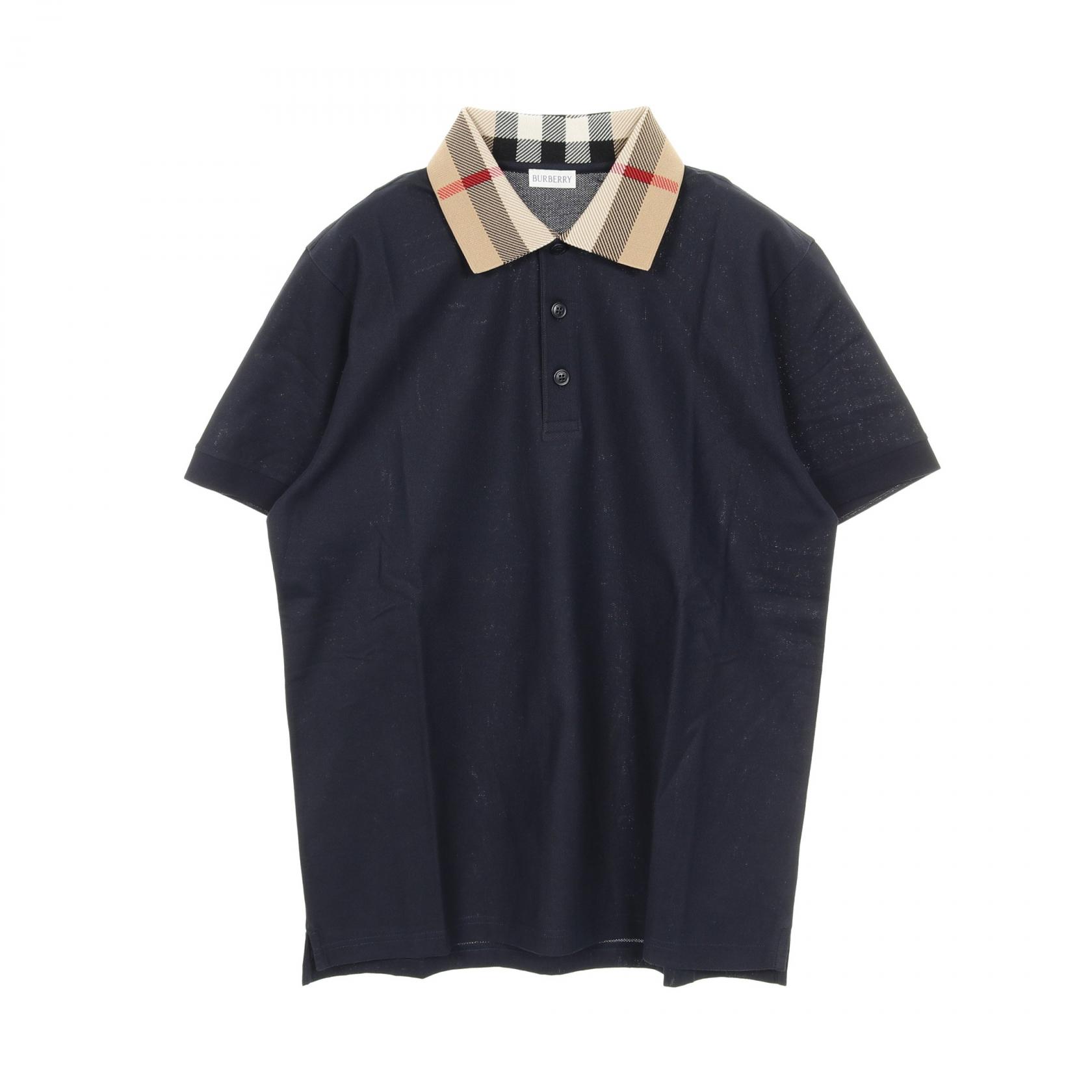 Burberry ボーダー　ポロシャツ　L Burberry London ポロシャツ 黒白 ボーダー 背面ロゴ - メルカリ