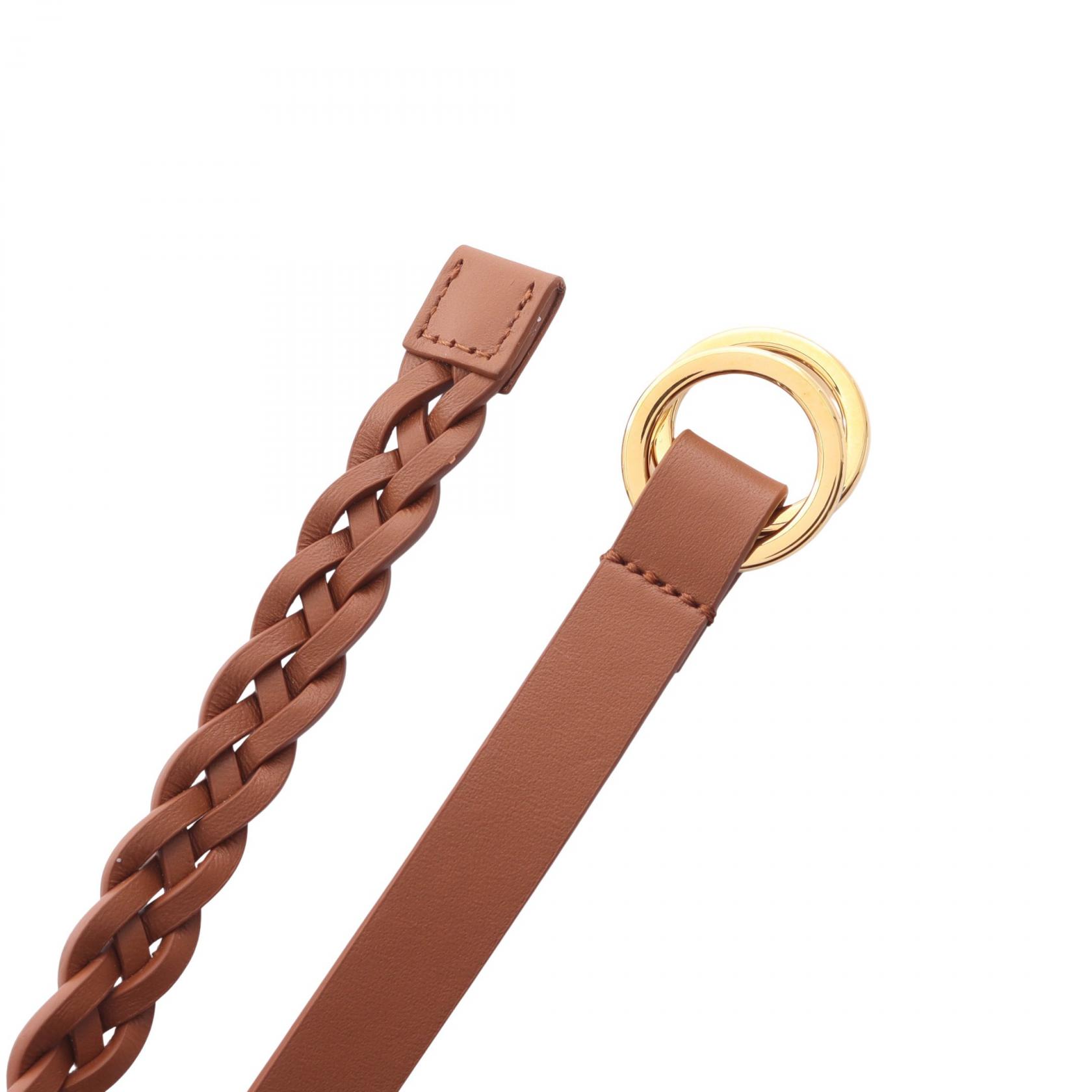 Christian Dior Double Belt B0088UBCW44M85 leather Brown Size 85