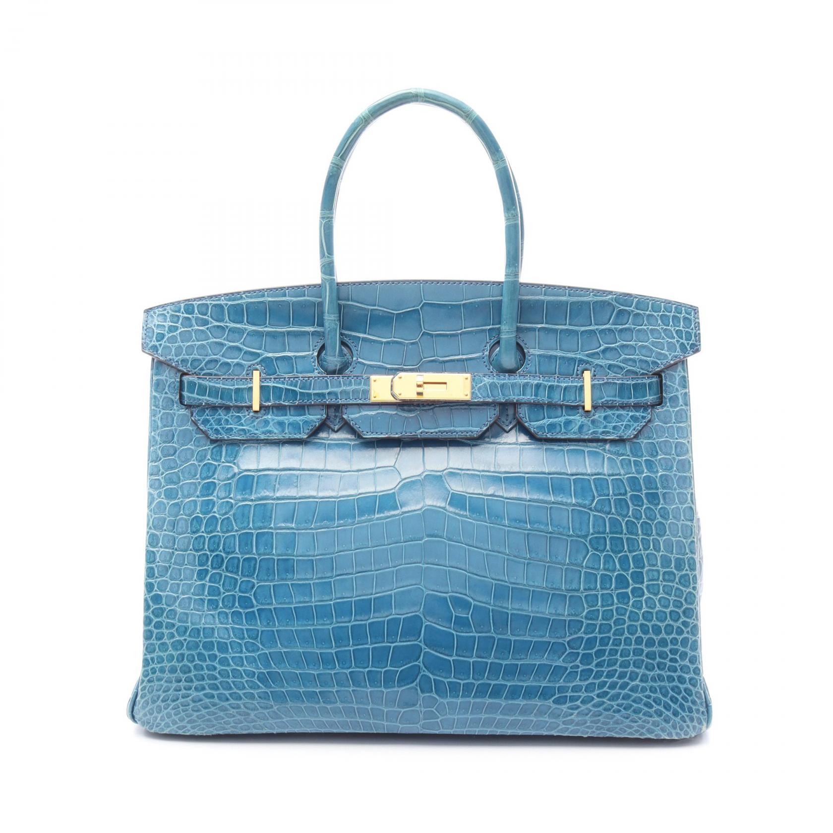 エルメス バーキン35 ブルーイズミール ゴールド金具 □R刻印（2014年製造）