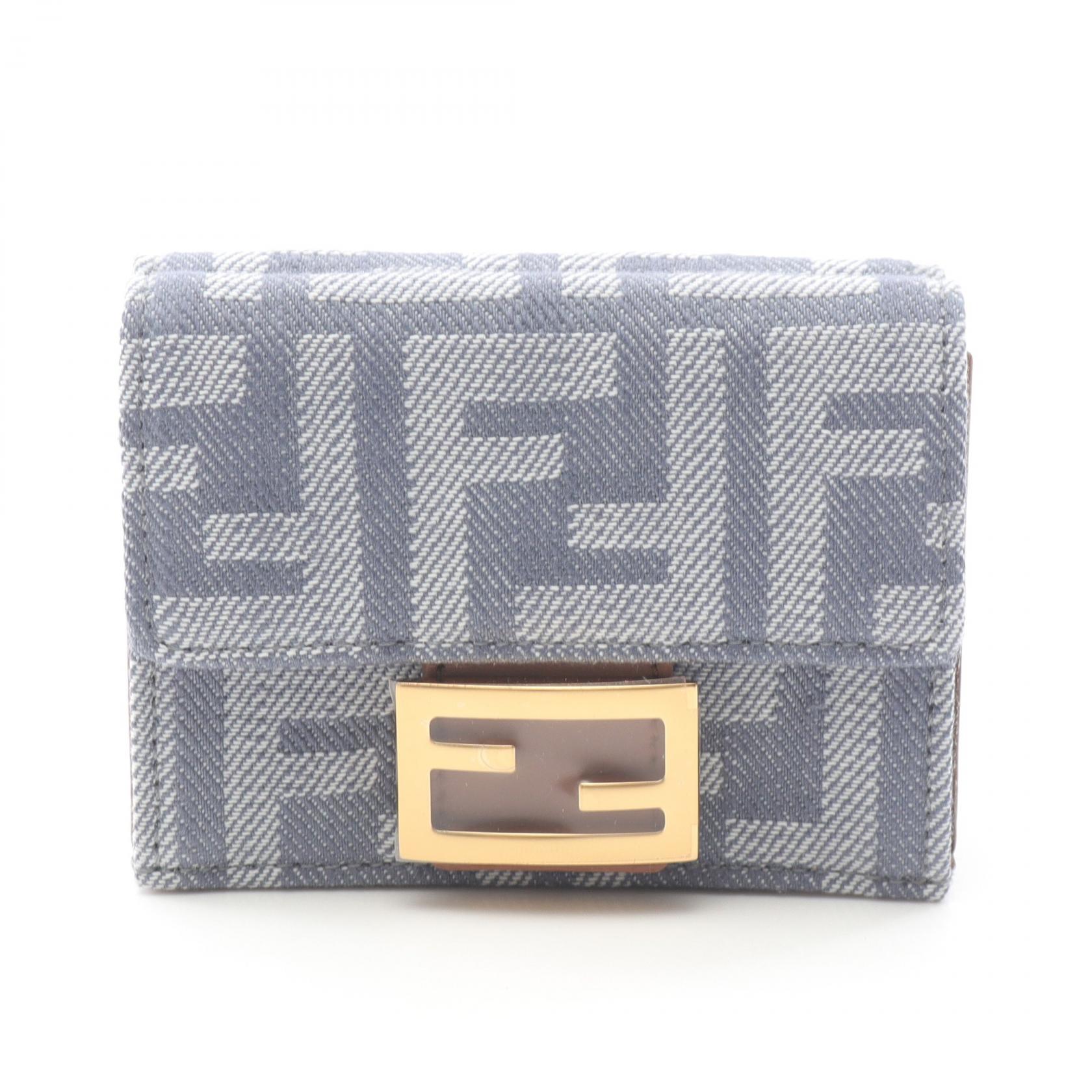 FENDI Baguette Zucca Tri-fold compact wallet 8M0395AUT4F1SXQ