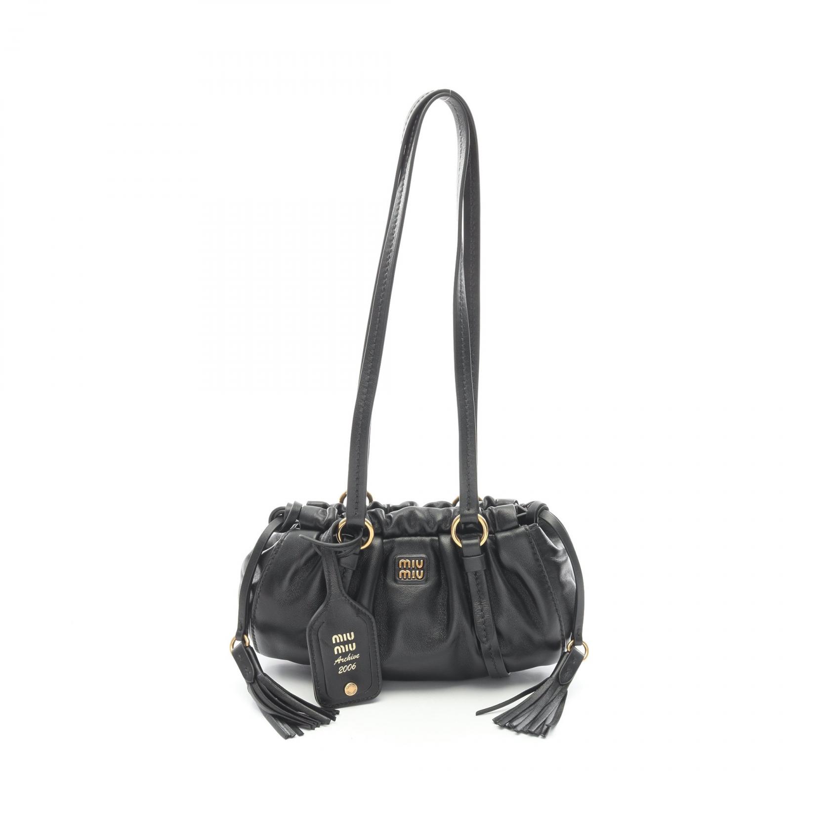 Miu Miu NAPPA Joie Shoulder Bag 5BP089ACSWF0002 leather Black NEW