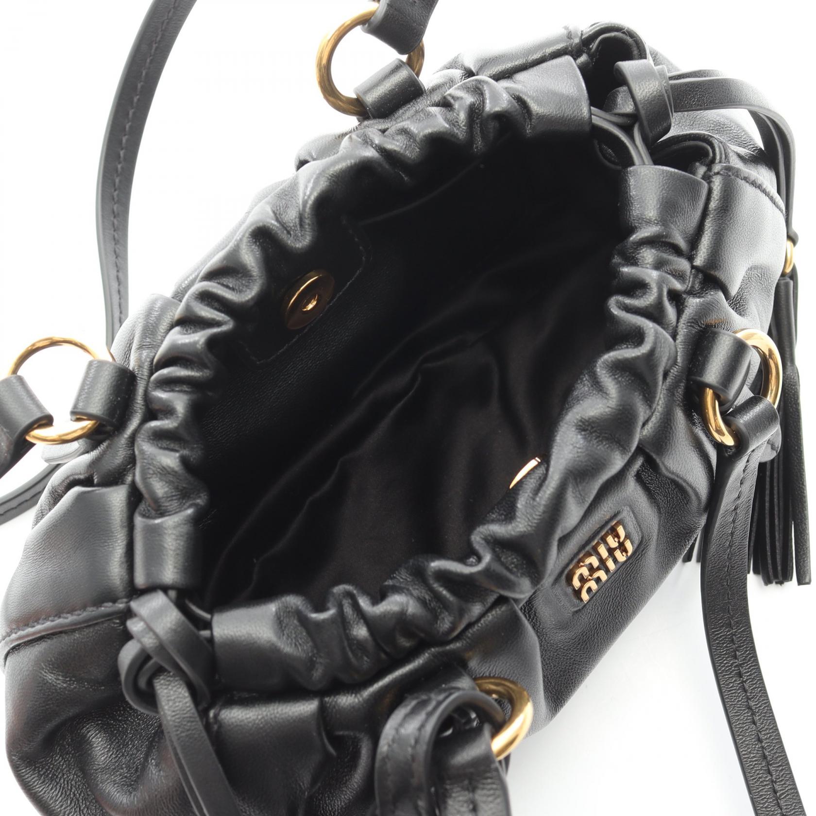 Miu Miu NAPPA Joie Shoulder Bag 5BP089ACSWF0002 leather Black NEW