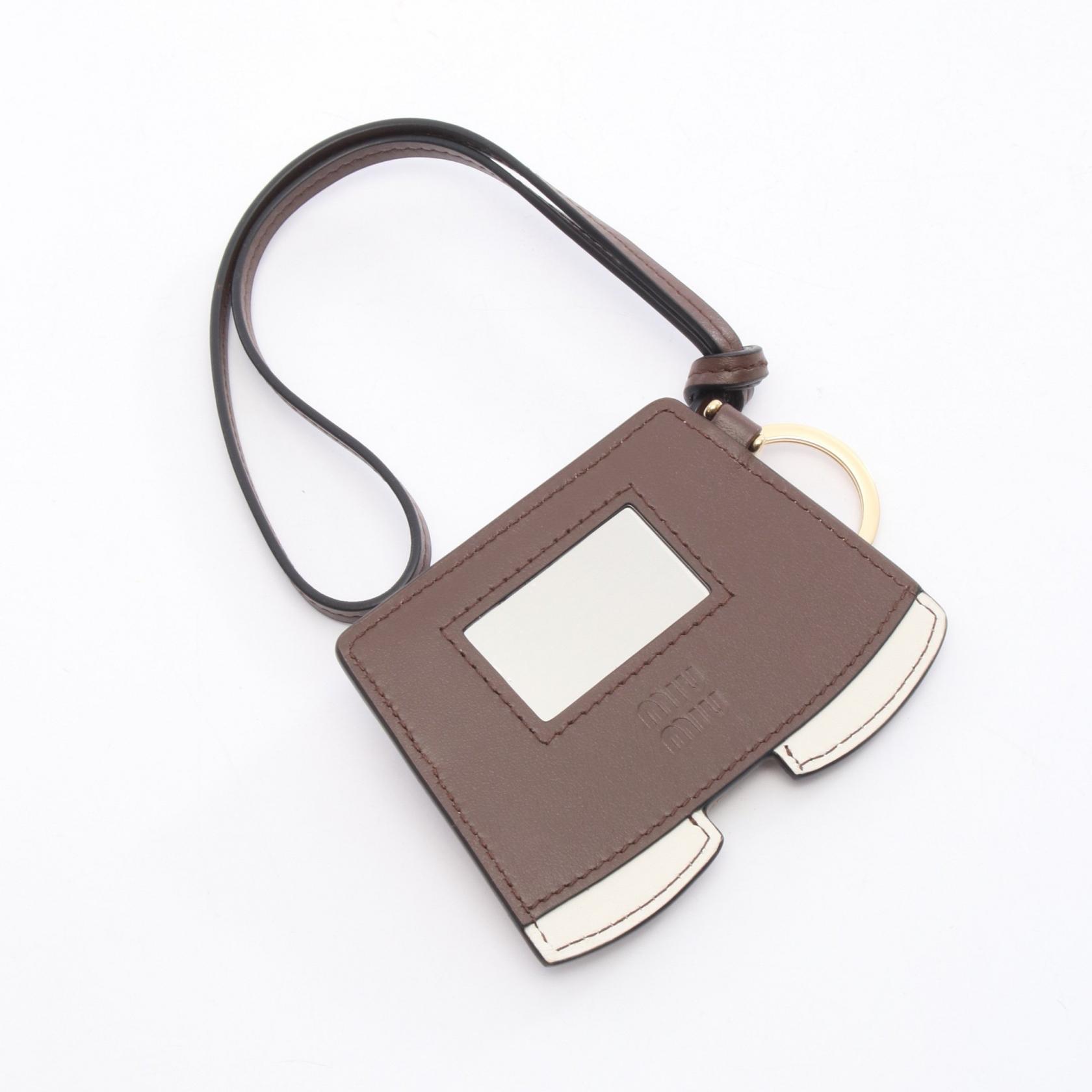 Miu Miu trick key ring 5TL5312CUKF0065 leather Beige Brown