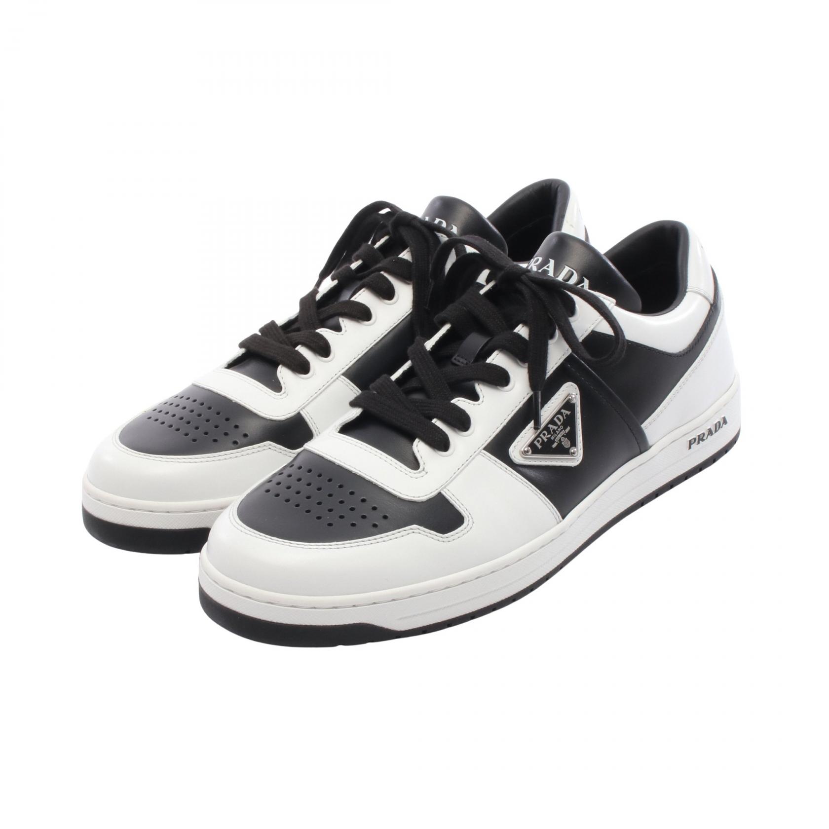 PRADA Downtown sneakers 2EE3643LKGF09678.5 leather White Black NEW