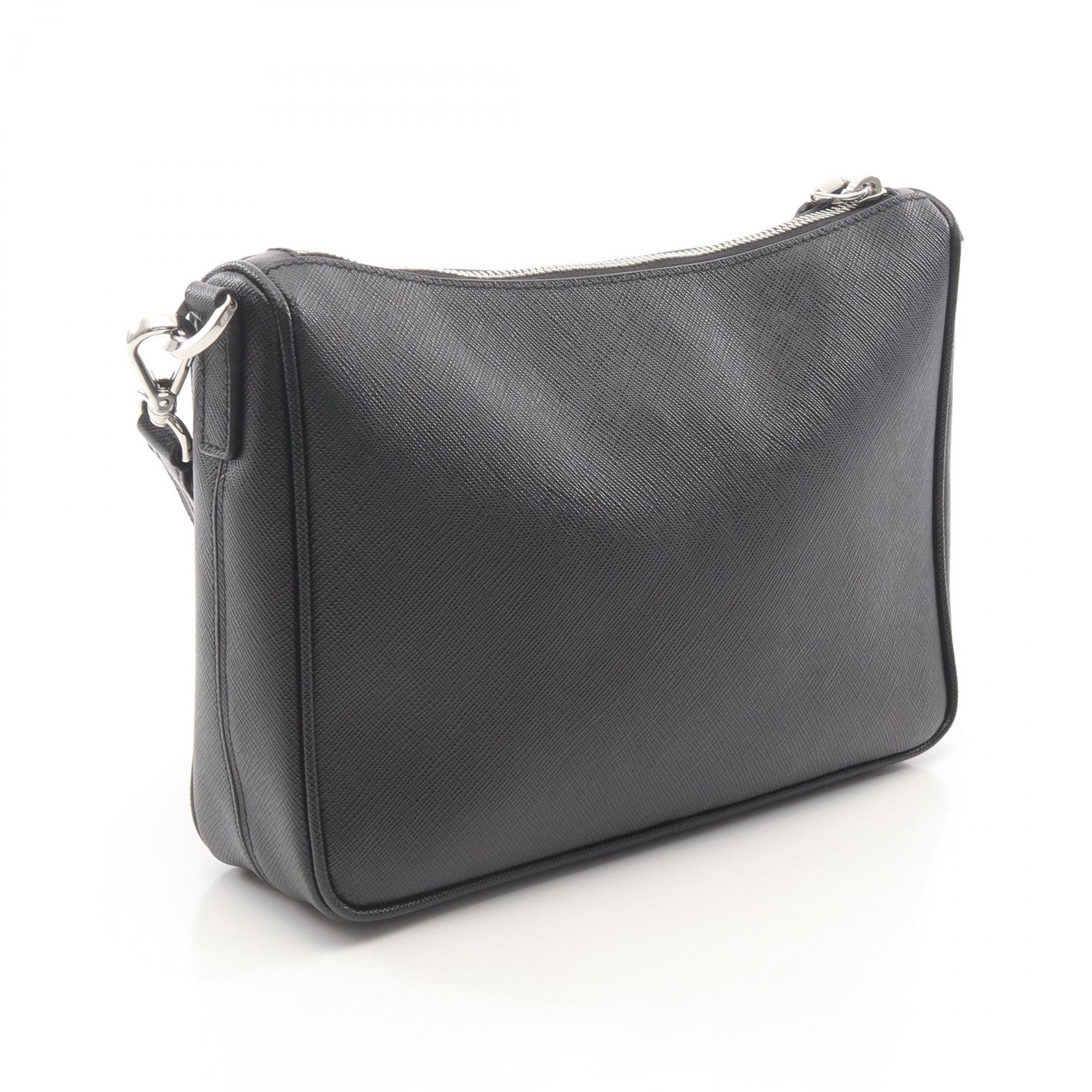 PRADA SAFFIANO TRAVEL Shoulder Bag 2VH1139Z2F0002 leather Black