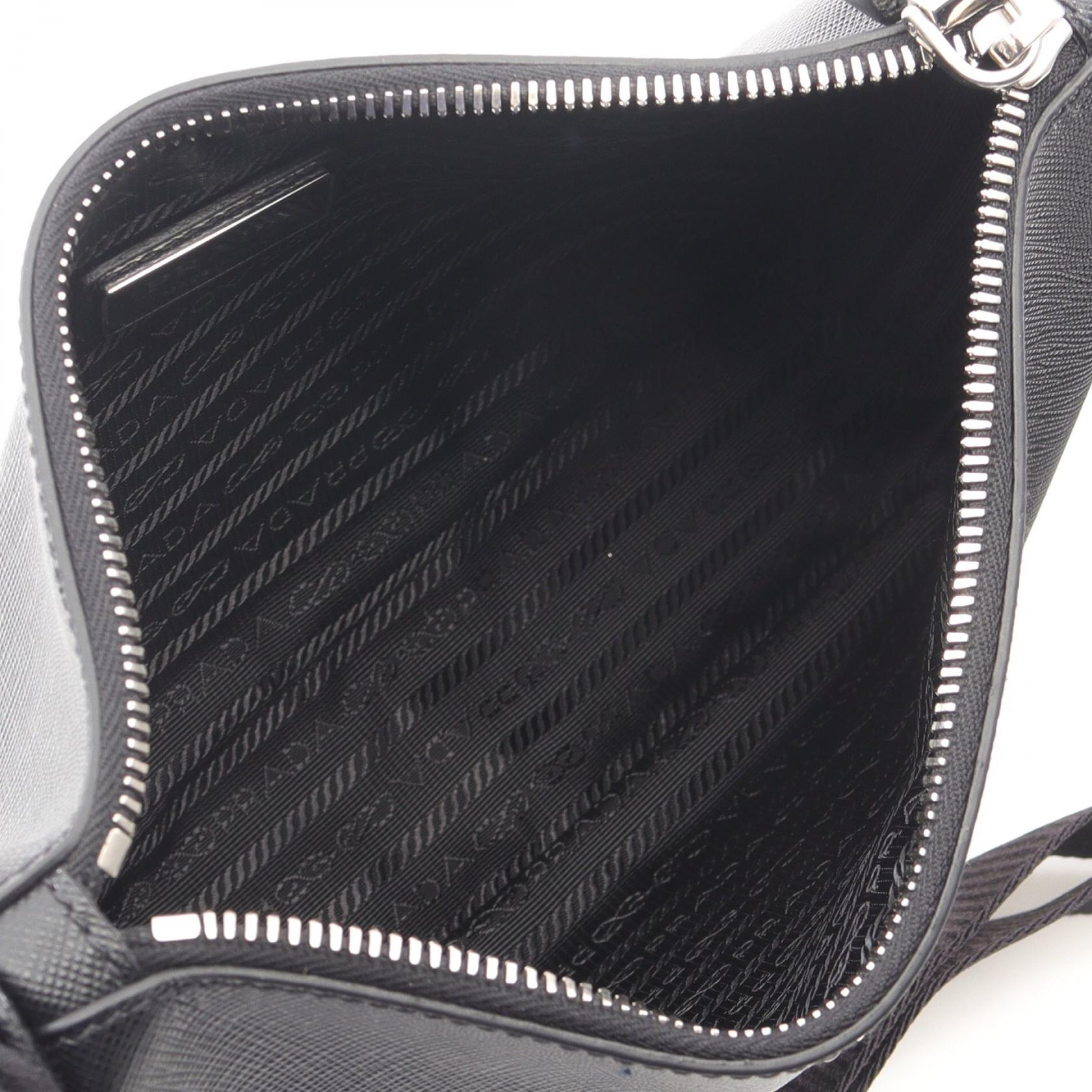 PRADA SAFFIANO TRAVEL Shoulder Bag 2VH1139Z2F0002 leather Black