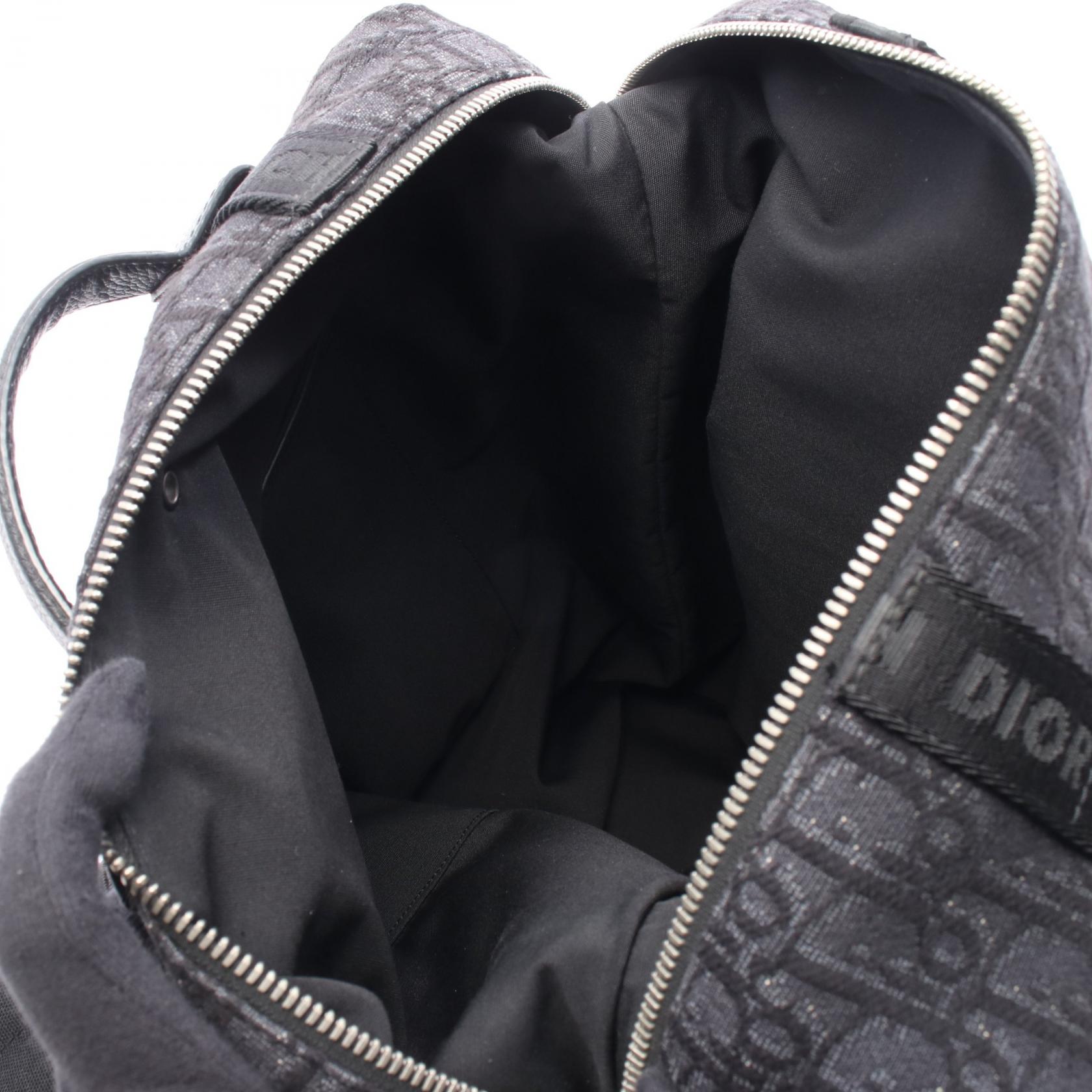 Dior Backpack Safari Oblique Black Canvas Leather Dior Black Oblique Jacquard Canvas Safari Crossbody Bag Dior  main image 4
