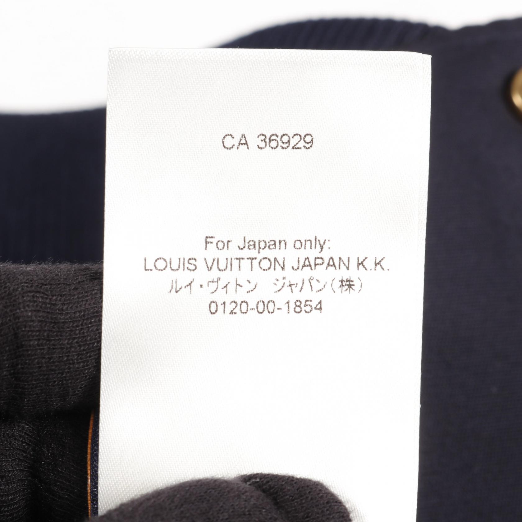 LOUIS VUITTON Embroidered Jacket Blouson Cotton Navy Size 50 Used