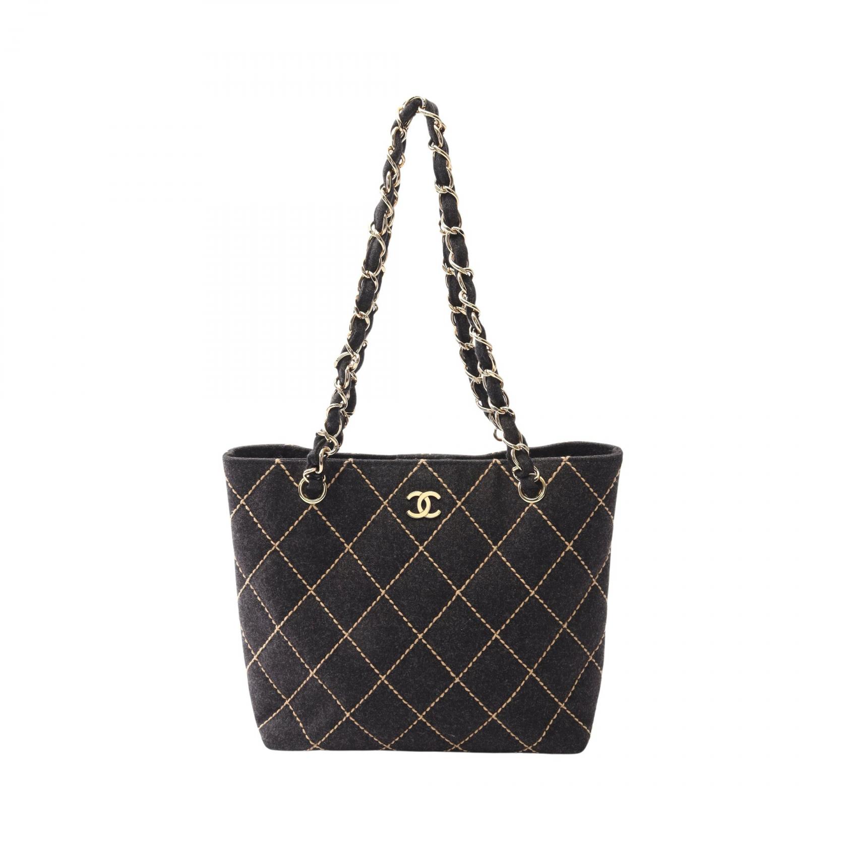 CHANEL ワイルドステッチチェーン トートバッグ シャネル ワイルドステッチ チェーントート ゴールド金具 | ブランド品