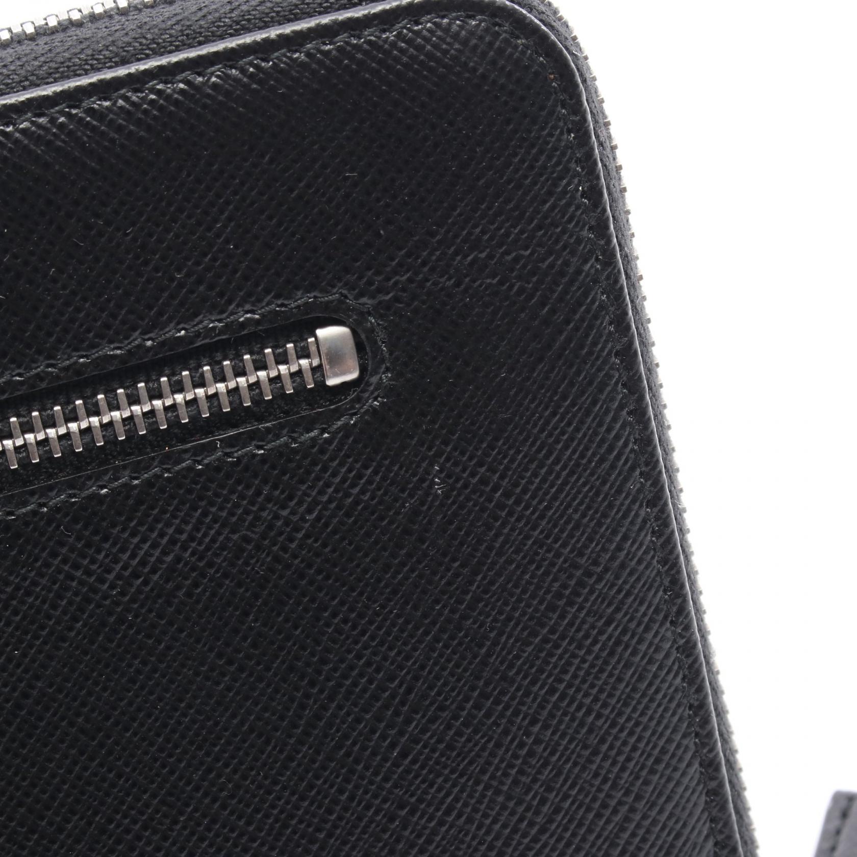PRADA SAFFIANO 1 Around zip long wallet purse 2ML220 leather Black
