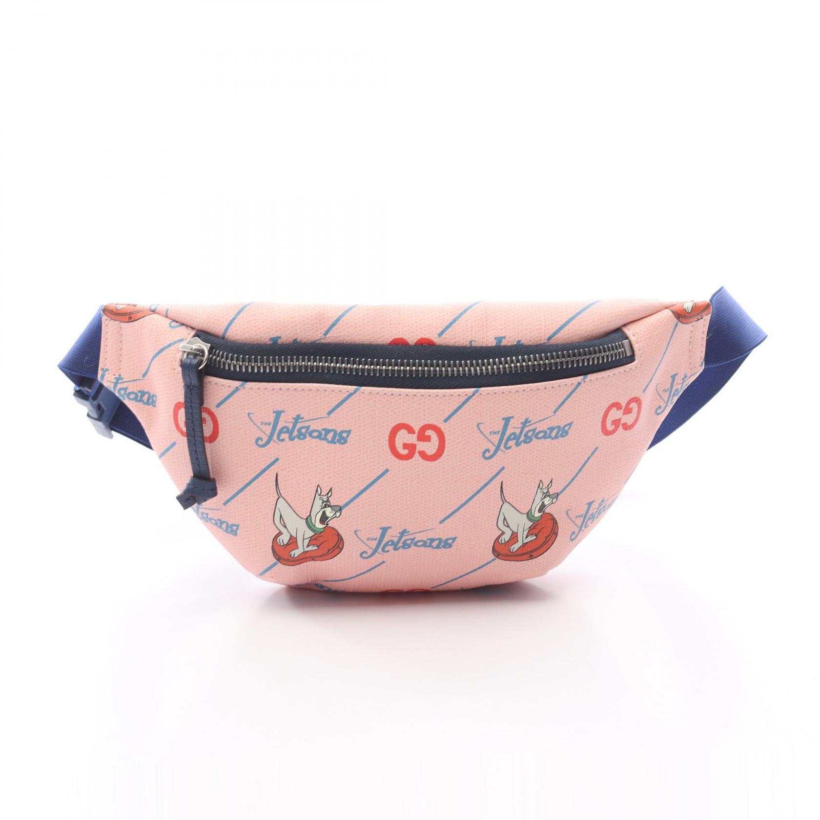 GUCCI レザー ボディバッグ ウエストバッグ ピンク GUCCI The Jetsons Children's Waist bum belt bag pouch 502095