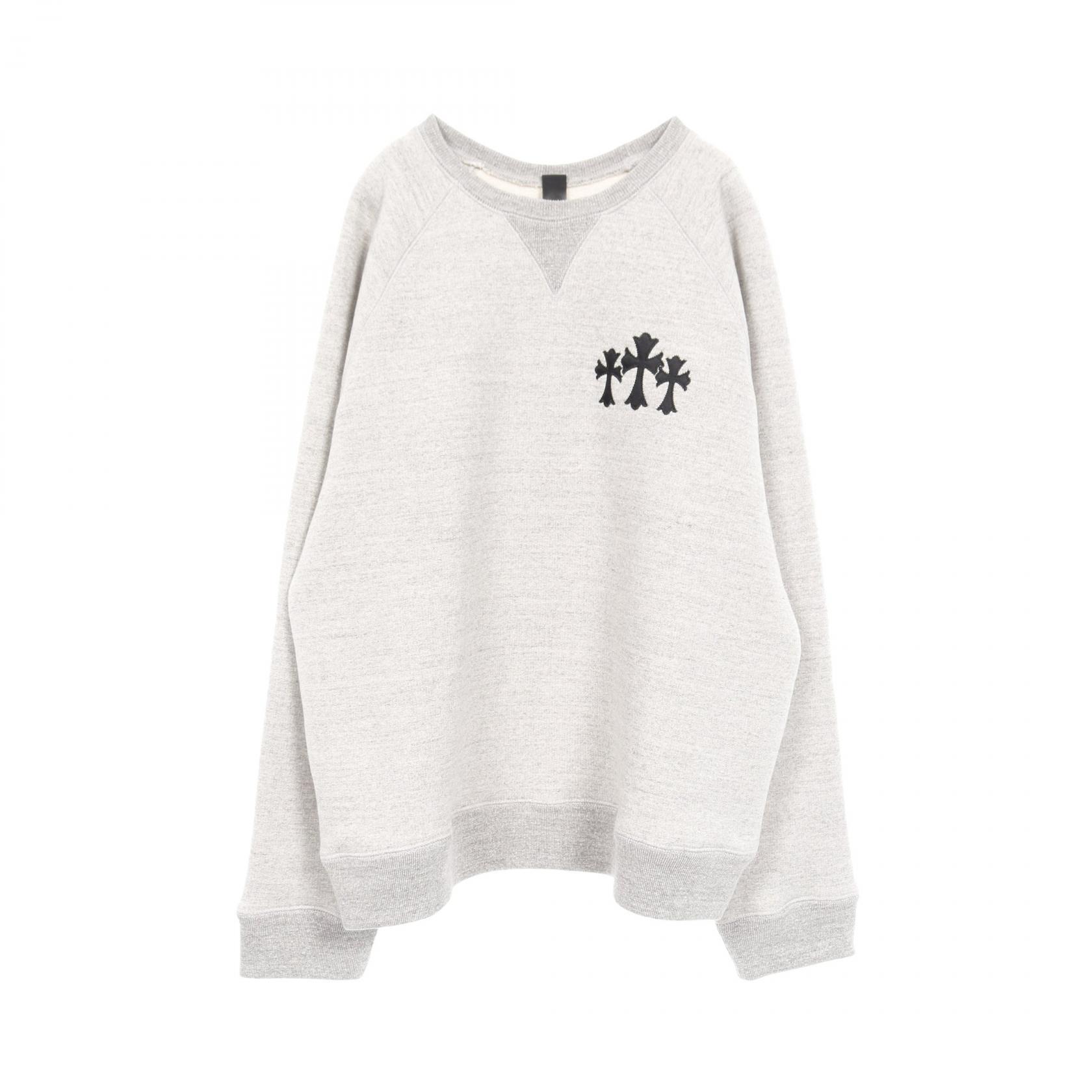 CHROME HEARTS Cemetery cross sweat cotton Gray Used mens #XL | eBay