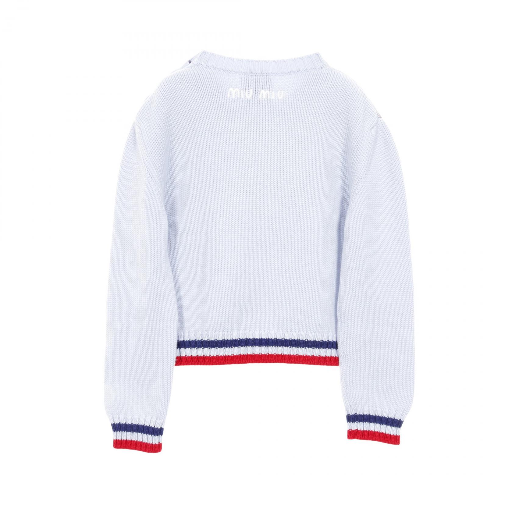ミュウ ミュウ Miu Miu miu miu × Disney ニット 衣料品 トップス ウール レディース ブルー系 / ネイビー系 / レッド系 【中古】 Miu Miu × Disney Pullover Sweater Knit Wool Blue Navy Red Size 40